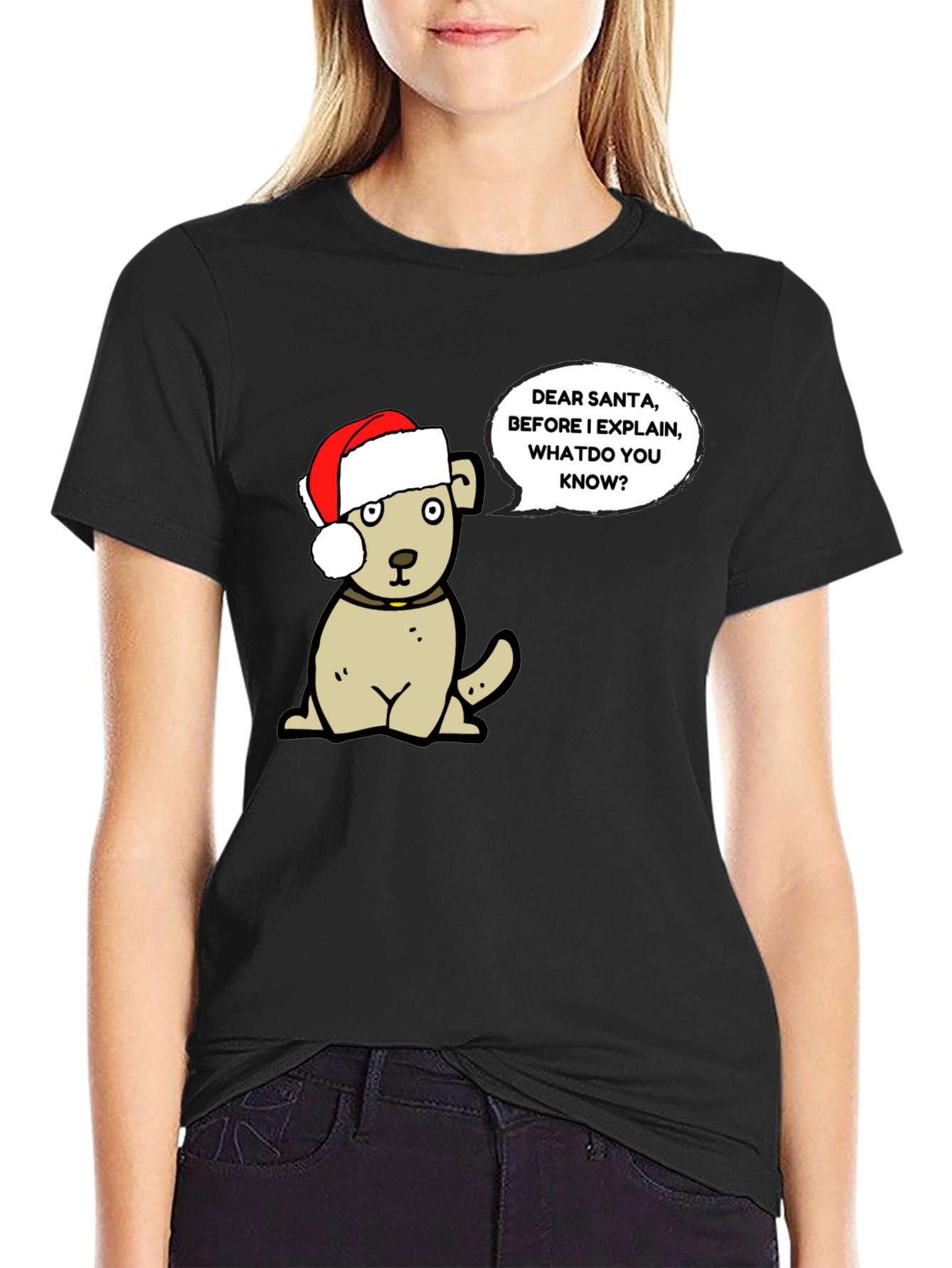 Dear Santa Dog Graphic T-Shirt - Holiday Fun!