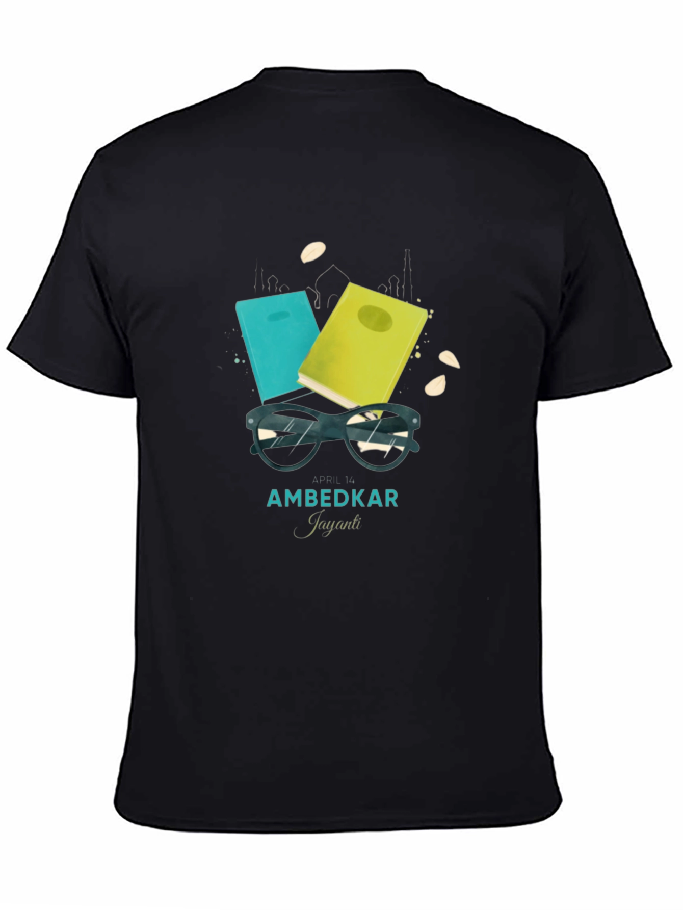Ambedkar Jayanti T-Shirt - Book & Glasses Design