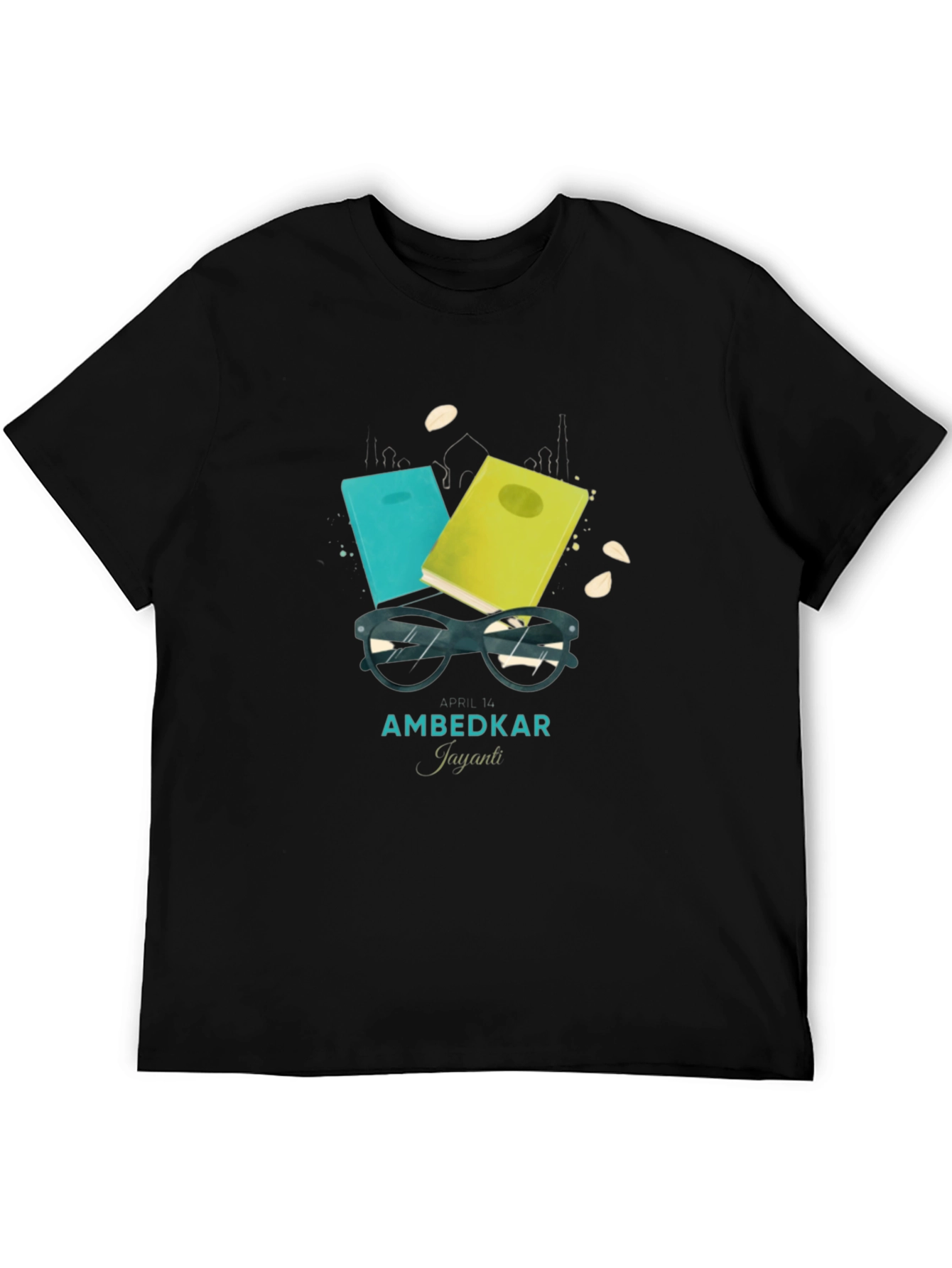 Ambedkar Jayanti T-Shirt - Book & Glasses Design