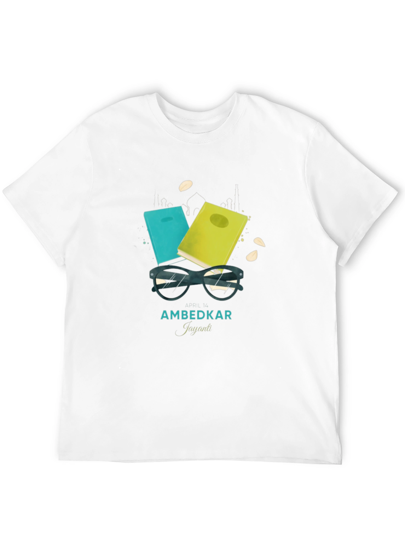 Ambedkar Jayanti T-Shirt - Book & Glasses Design