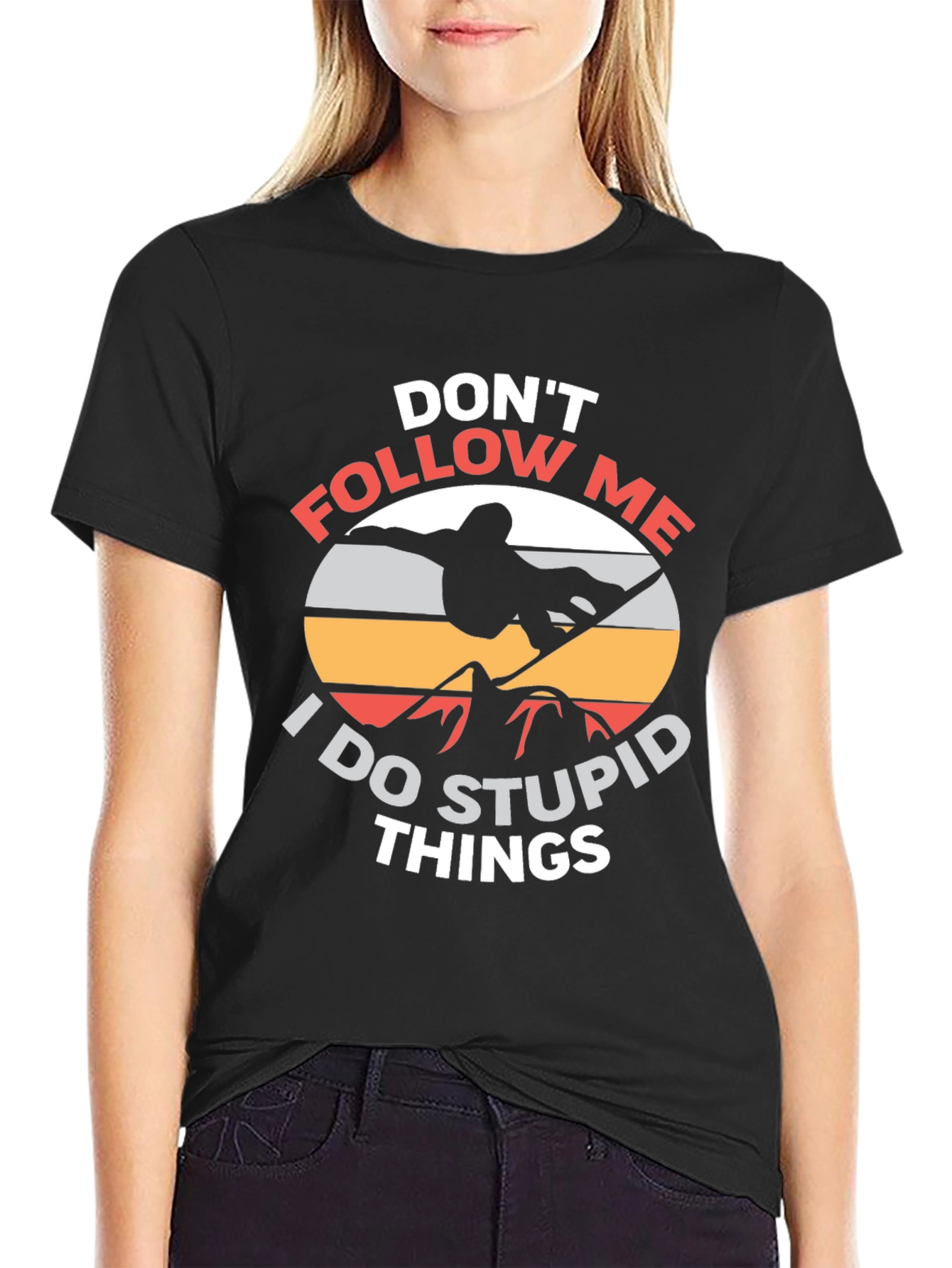 Dont Follow Me Funny Snowboarder T-Shirt
