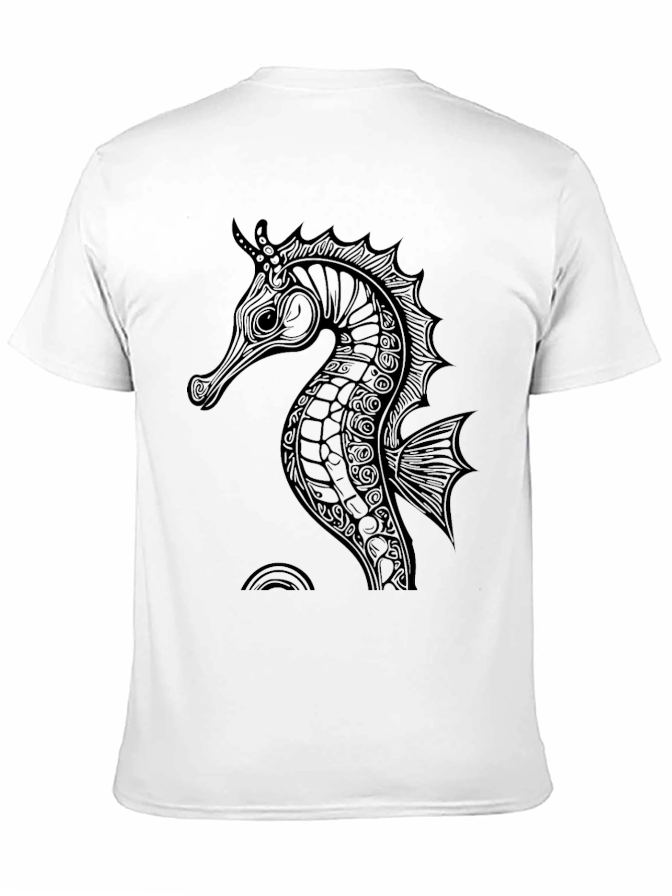 Black Seahorse Graphic Tee - Stylish Mens Shirt