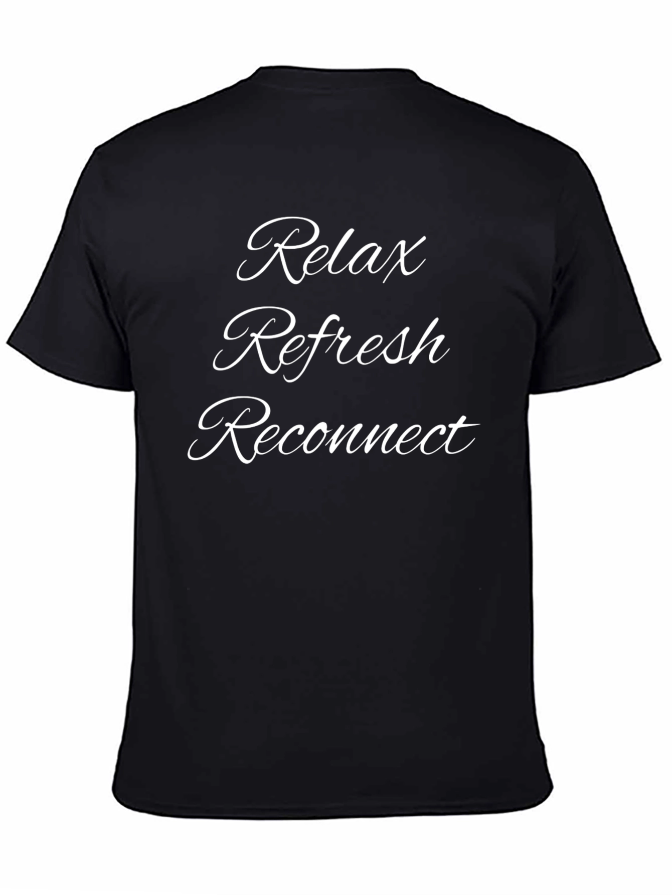 Relax Refresh Reconnect Black Graphic Tee
