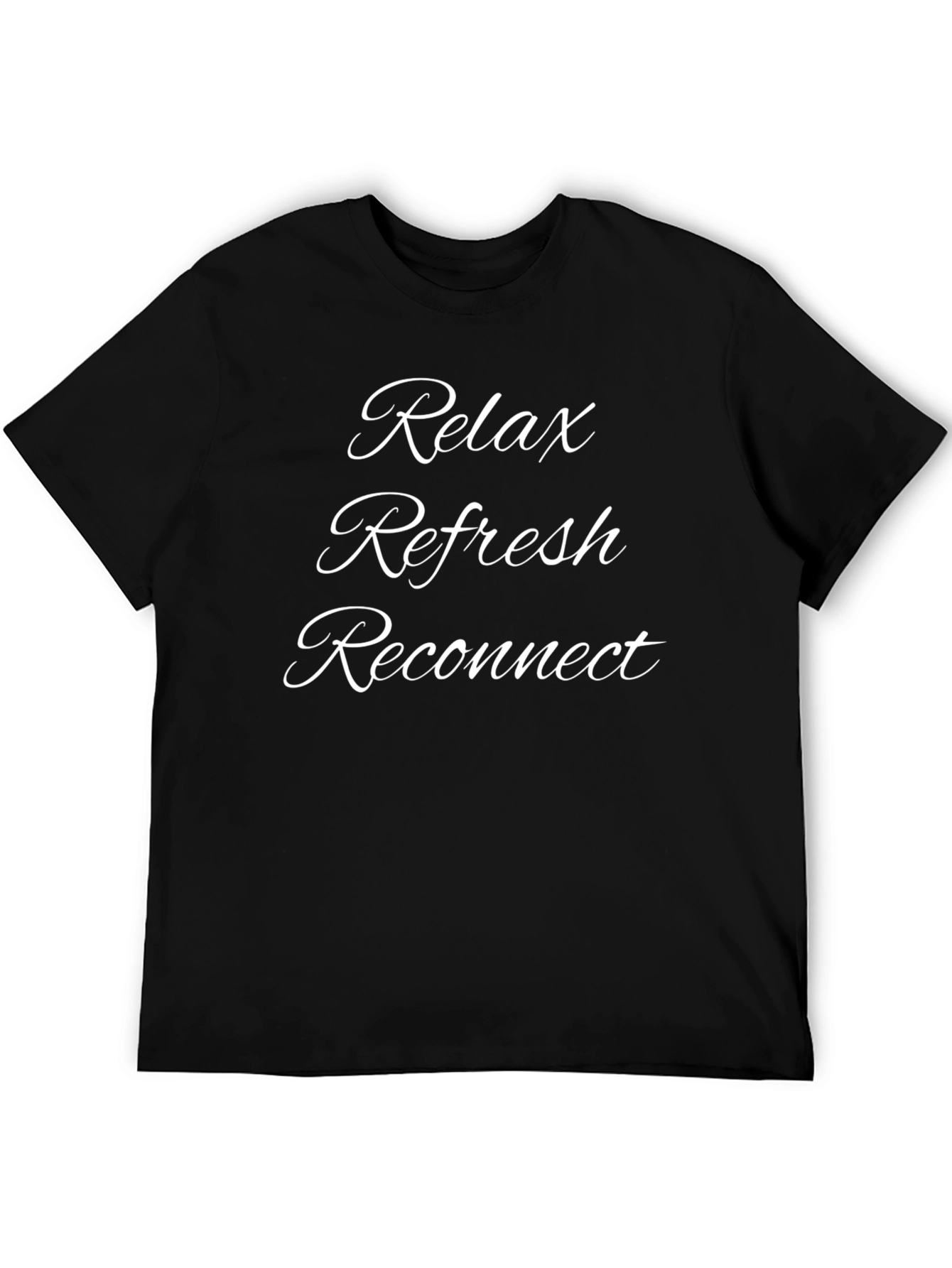 Relax Refresh Reconnect Black Graphic Tee