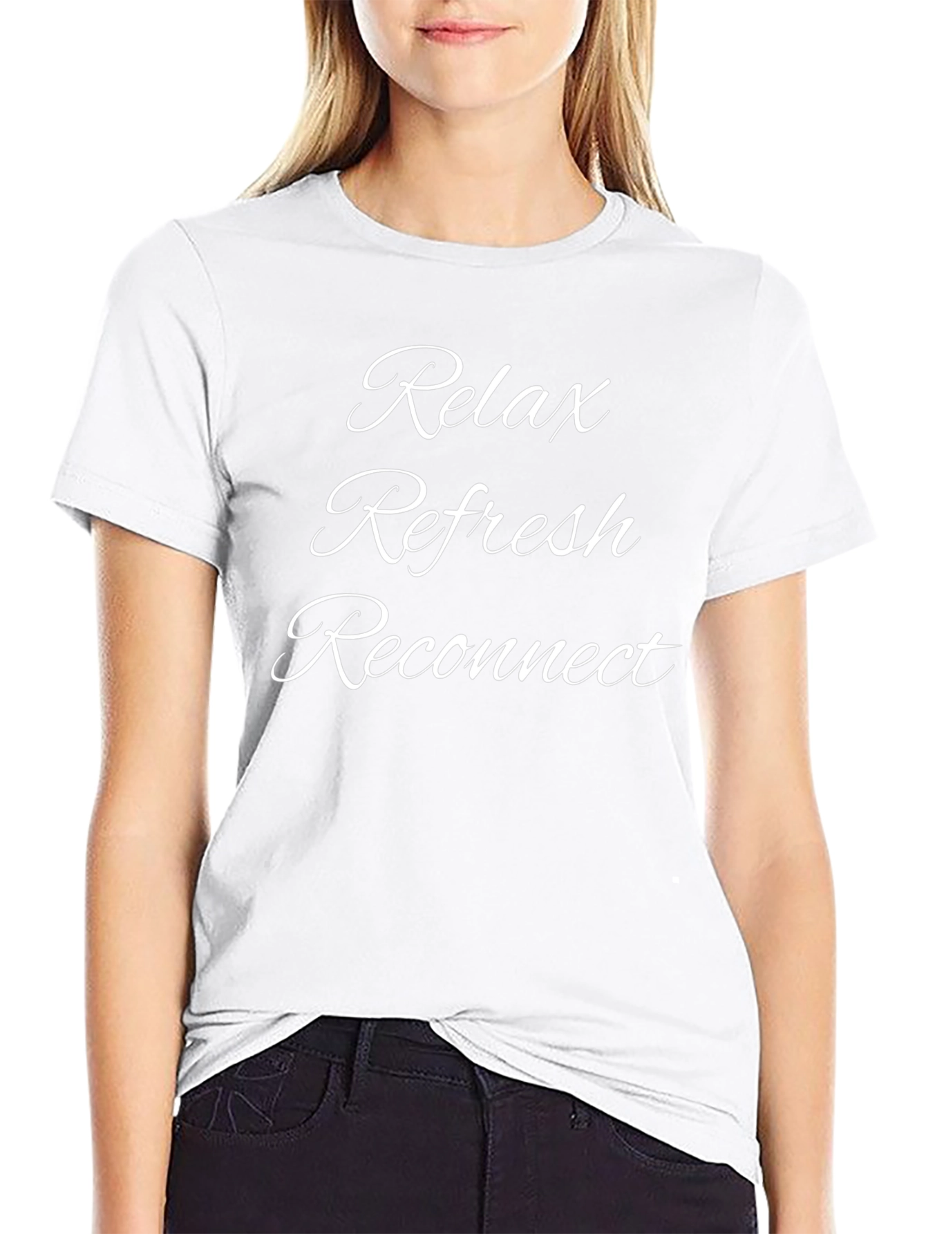 Relax Refresh Reconnect Black Graphic Tee