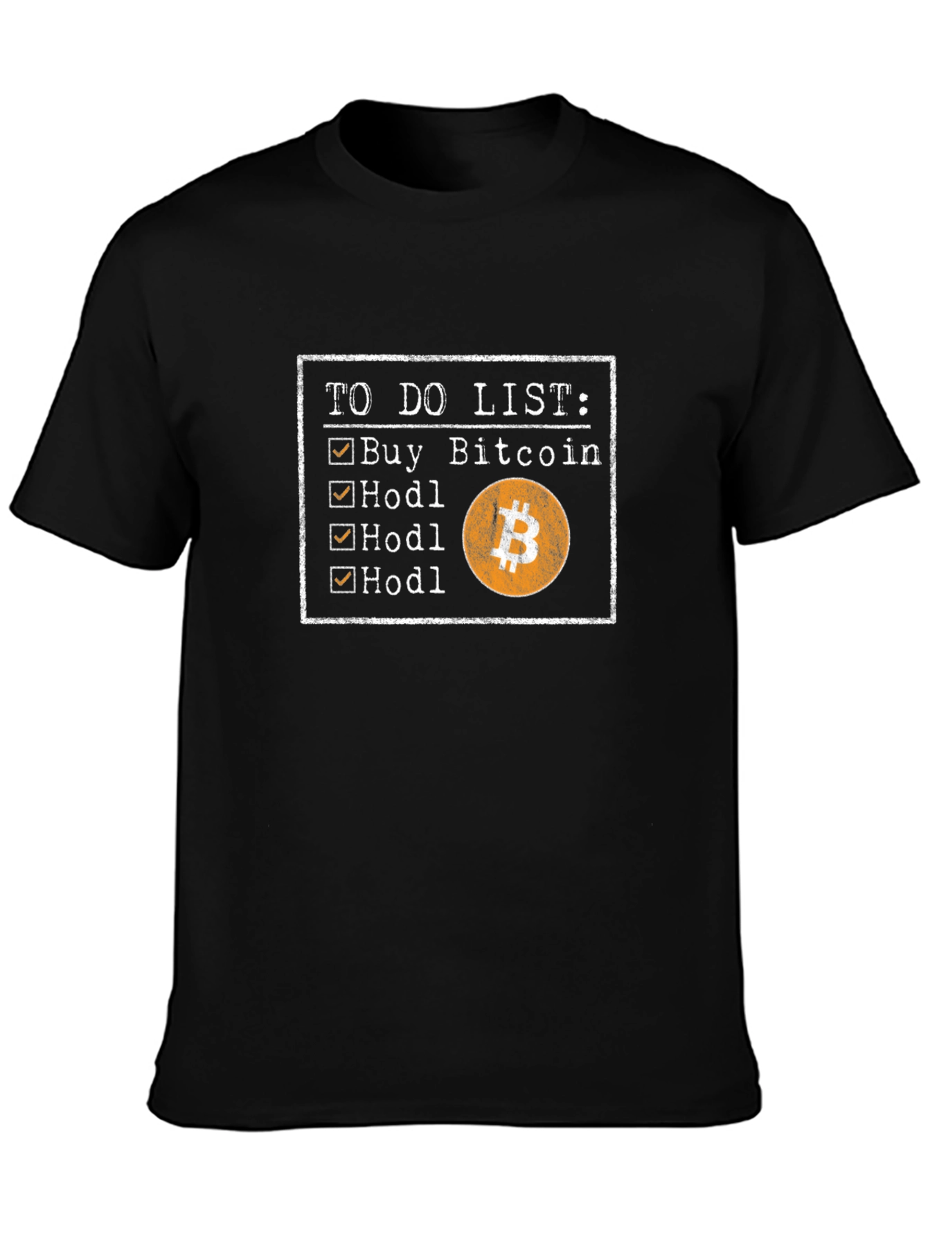 Bitcoin To-Do List HODL T-Shirt Crypto Currency