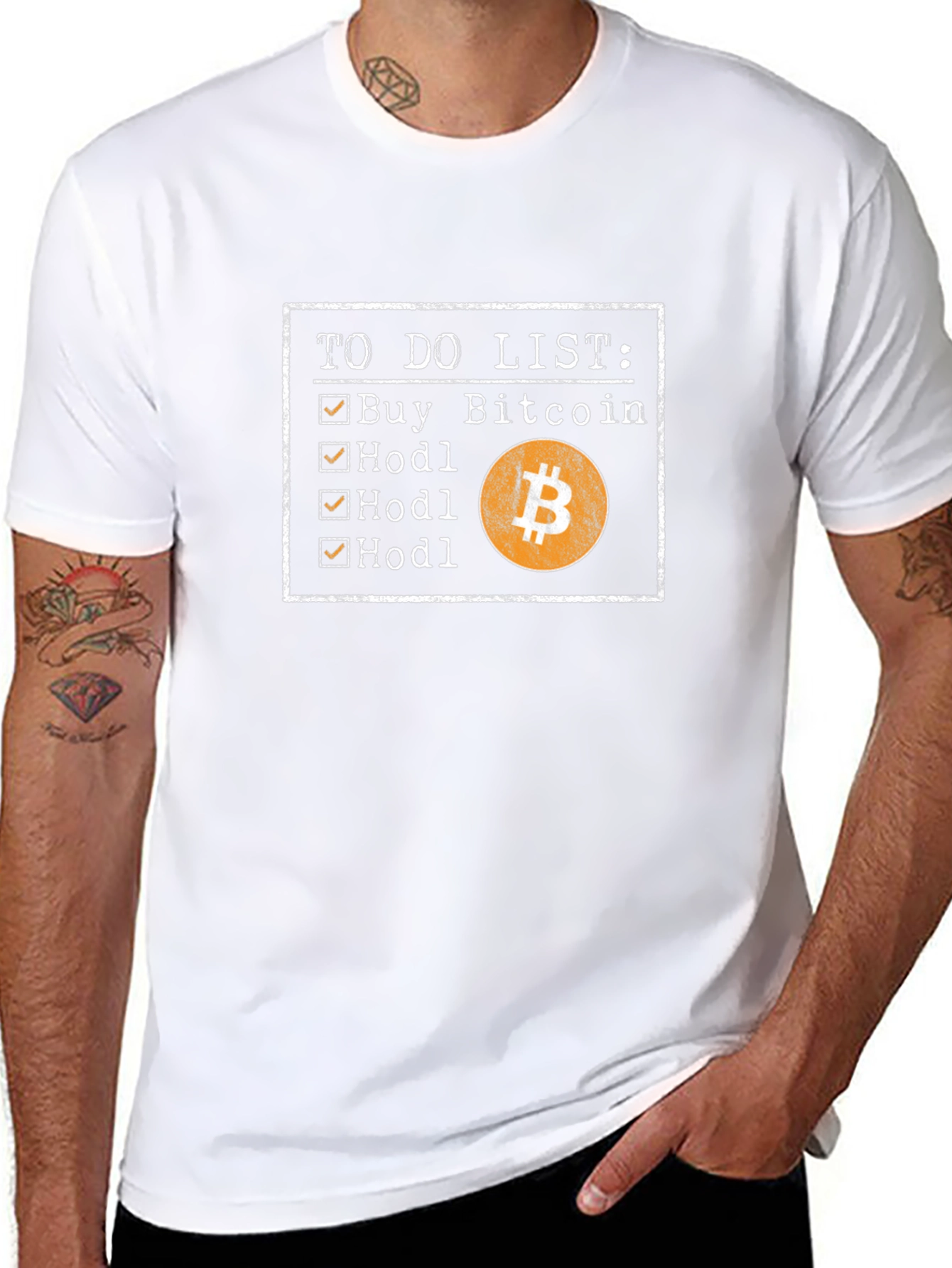 Bitcoin To-Do List HODL T-Shirt Crypto Currency