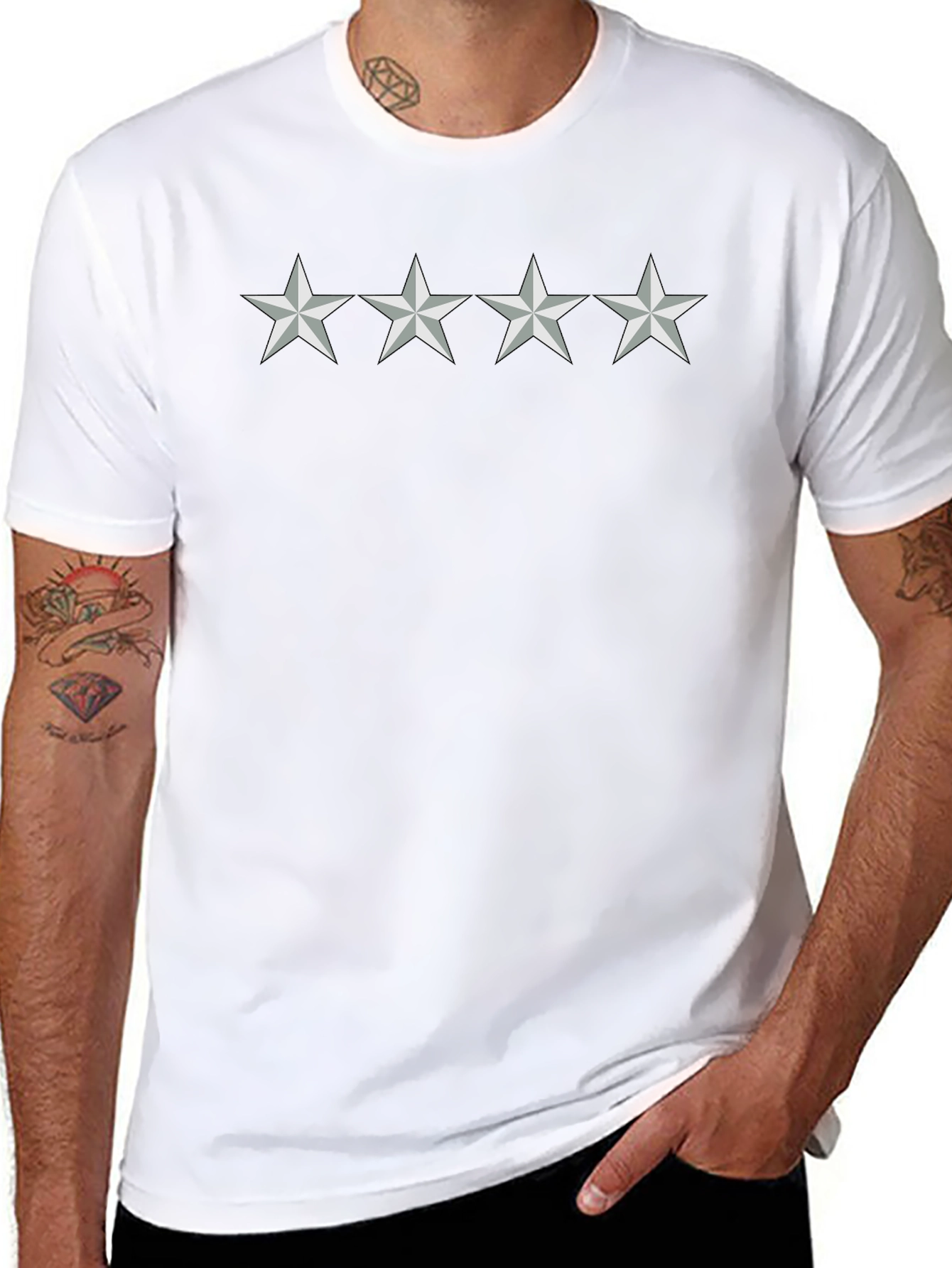 Four Star Graphic Black T-Shirt