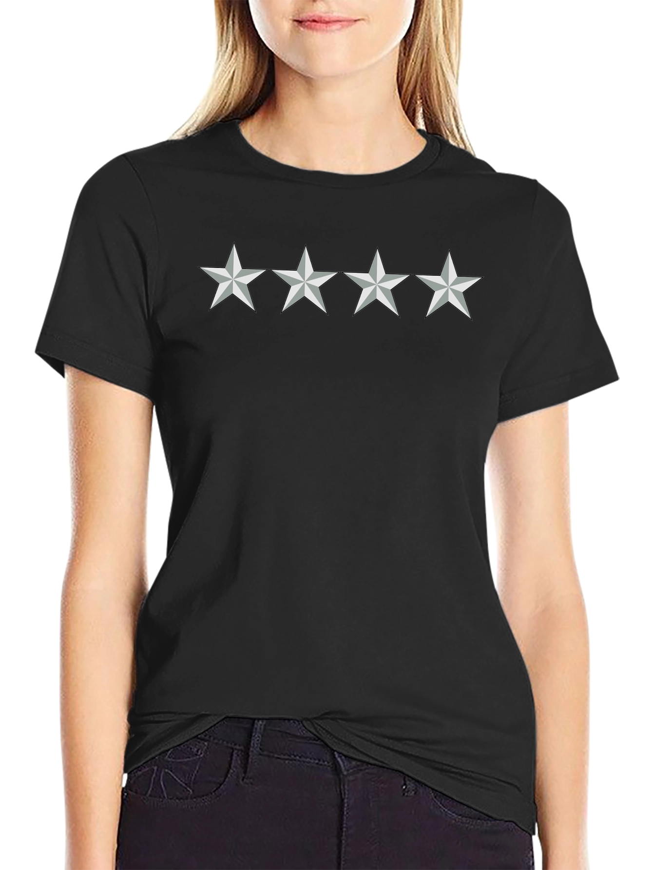 Four Star Graphic Black T-Shirt