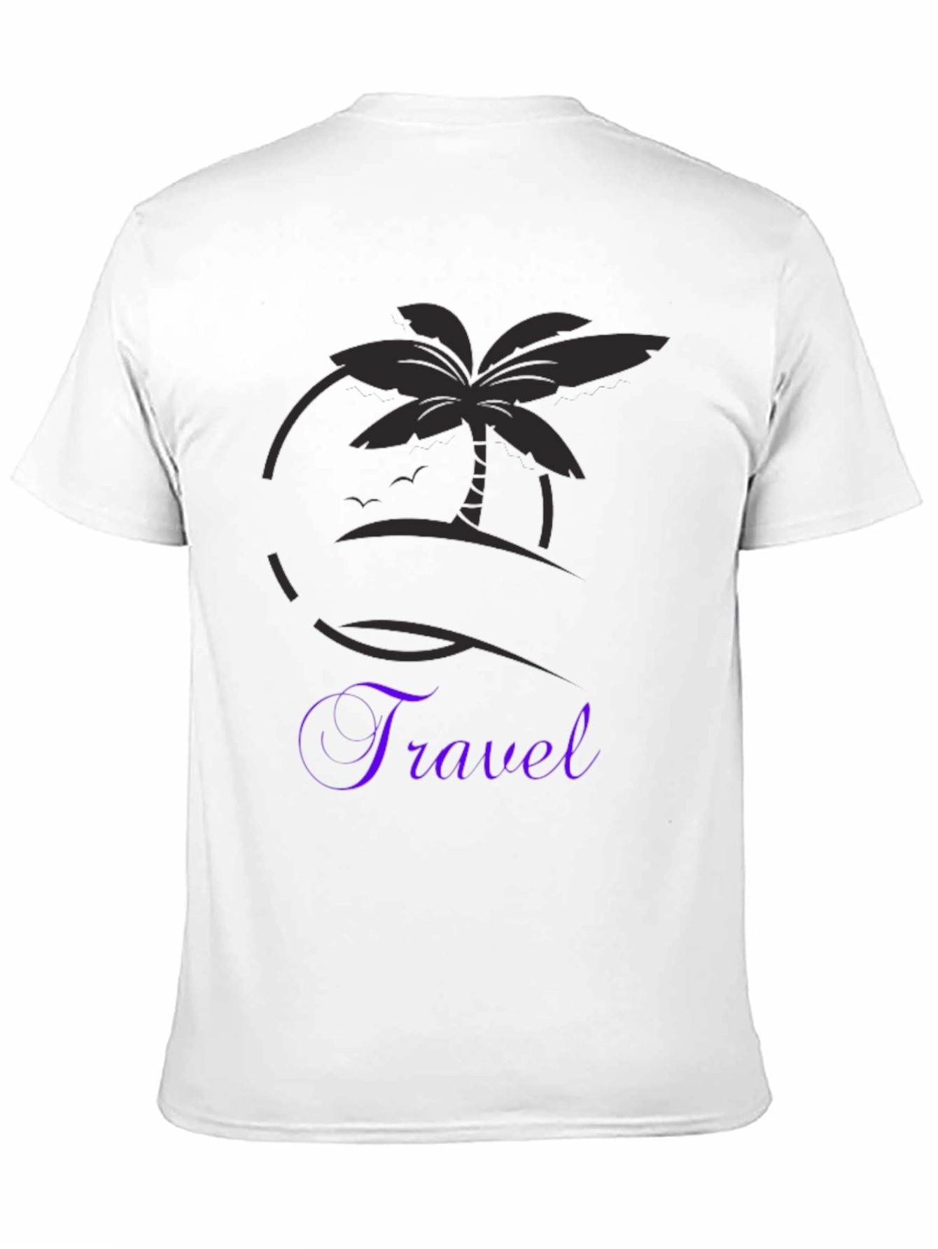 Travel T-Shirt Black Palm Tree Graphic Tee Vacation Ready