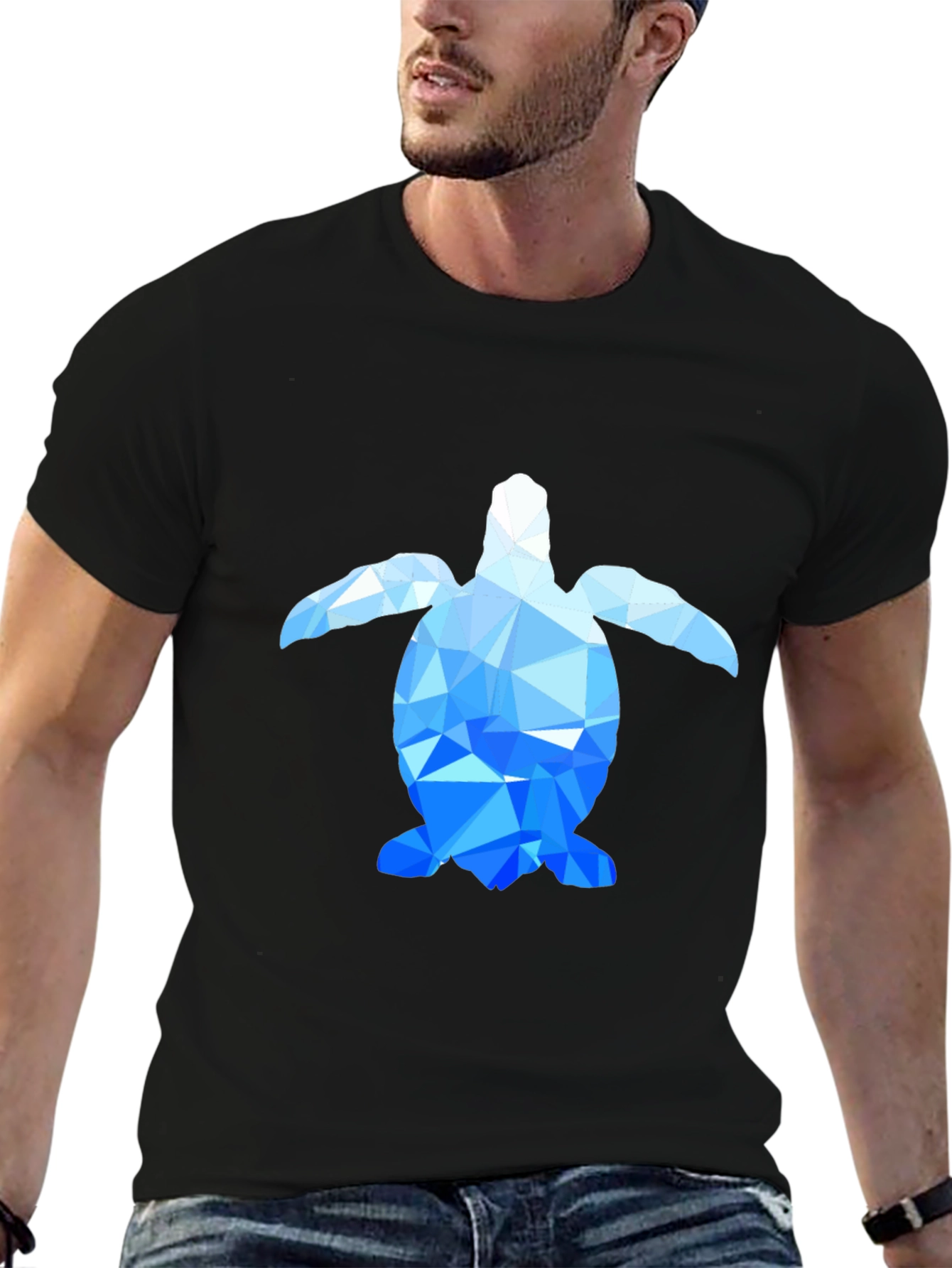 Geometric Turtle Tee - Modern Graphic Print