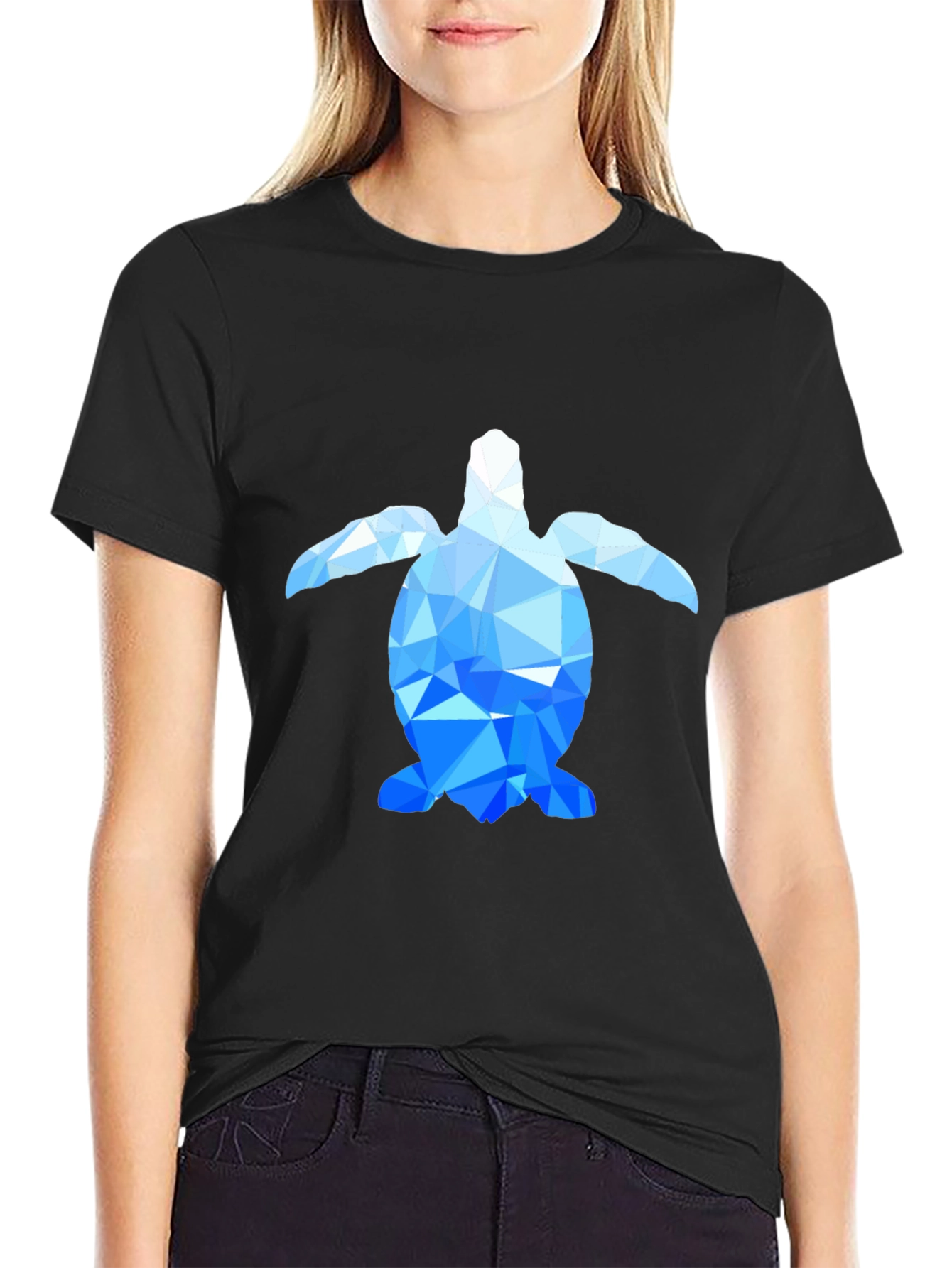 Geometric Turtle Tee - Modern Graphic Print