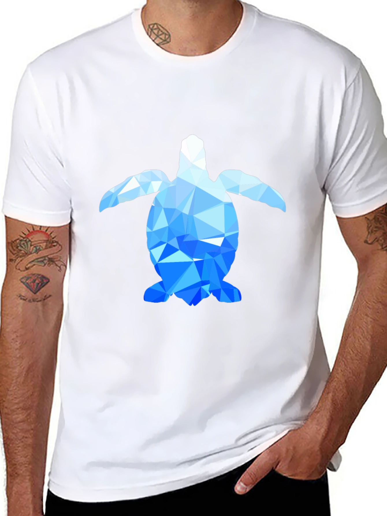 Geometric Turtle Tee - Modern Graphic Print
