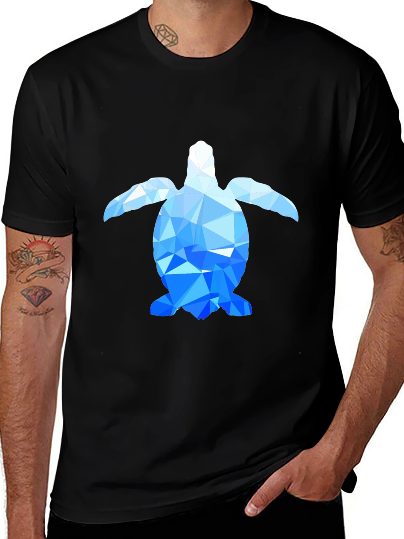 Geometric Turtle Tee - Modern Graphic Print