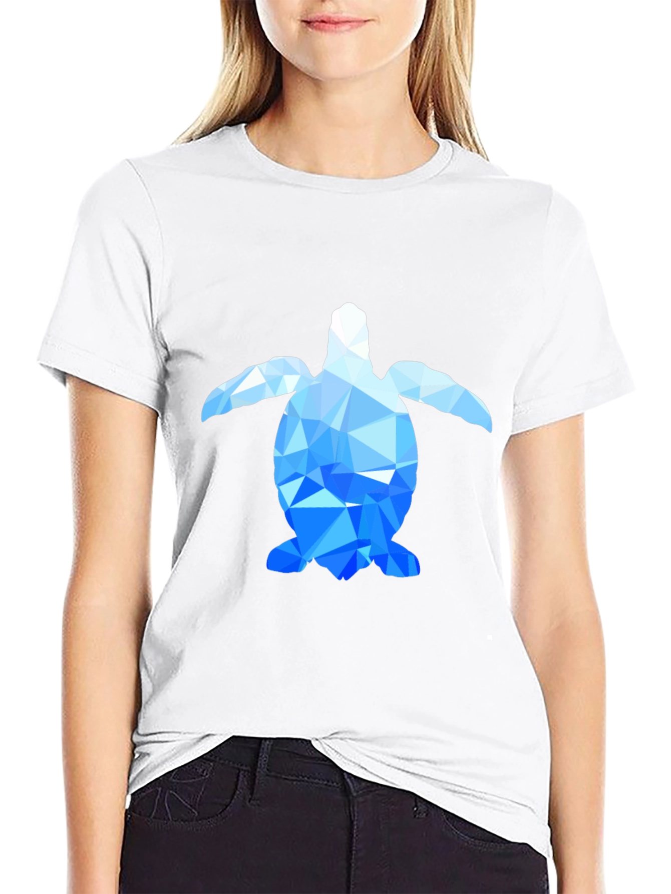 Geometric Turtle Tee - Modern Graphic Print