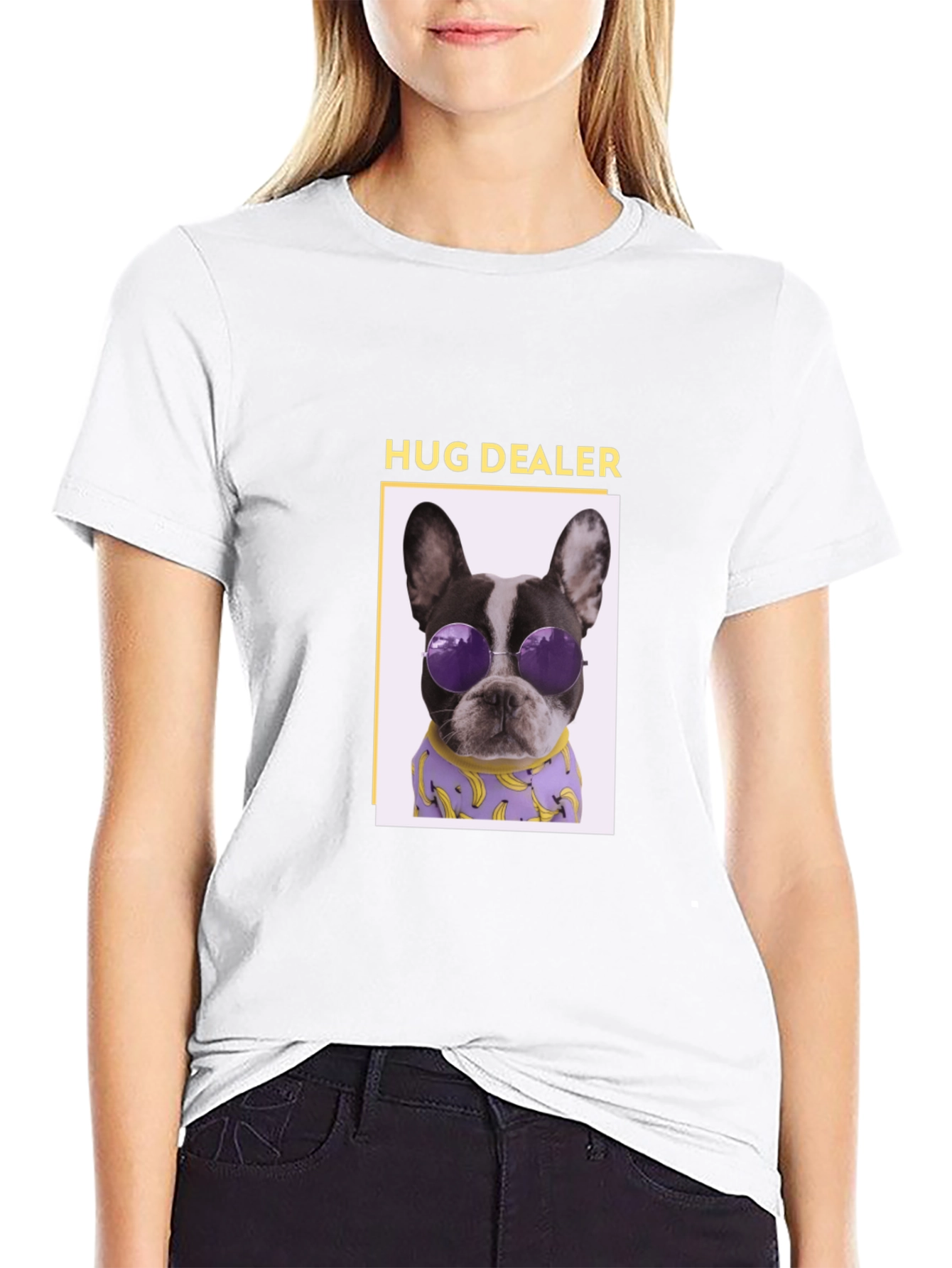 Hug Dealer Dog Graphic Tee - Black