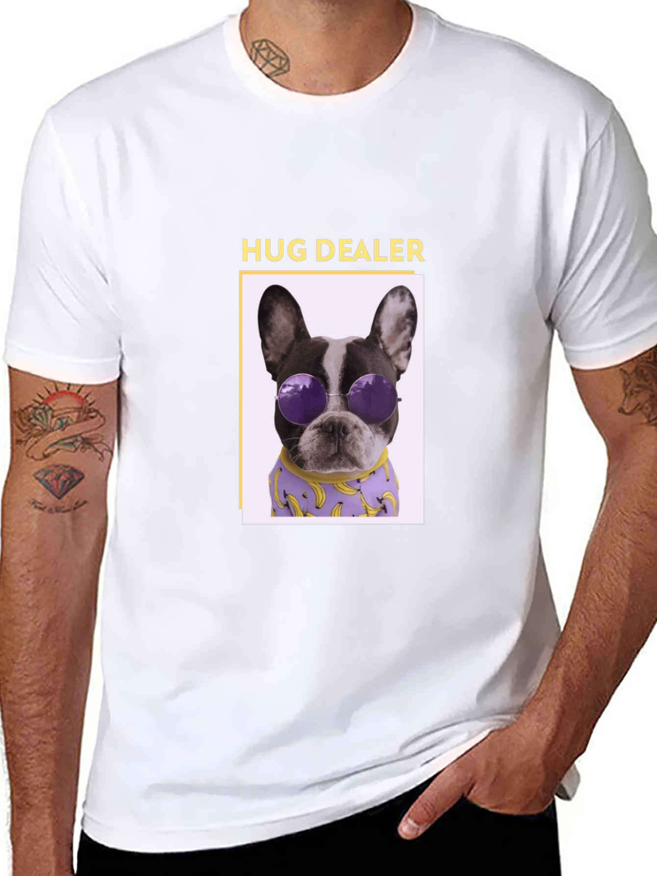 Hug Dealer Dog Graphic Tee - Black