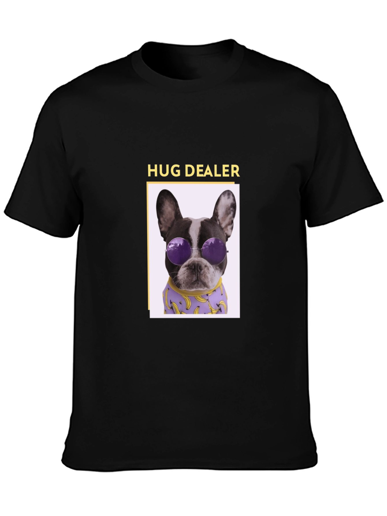 Hug Dealer Dog Graphic Tee - Black