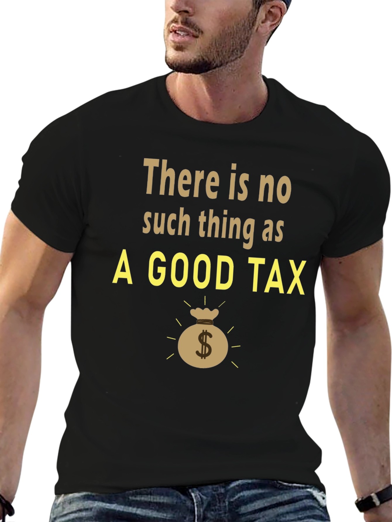 No Good Tax Mens Black Graphic Tee