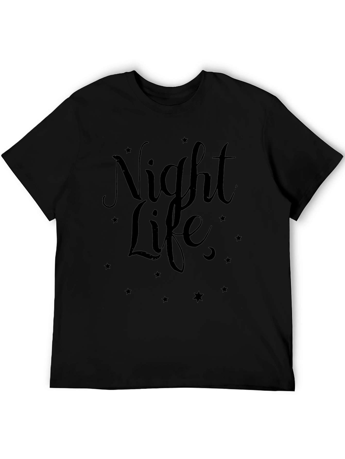 Night Life Graphic Tee - Stylish Mens Black T-Shirt