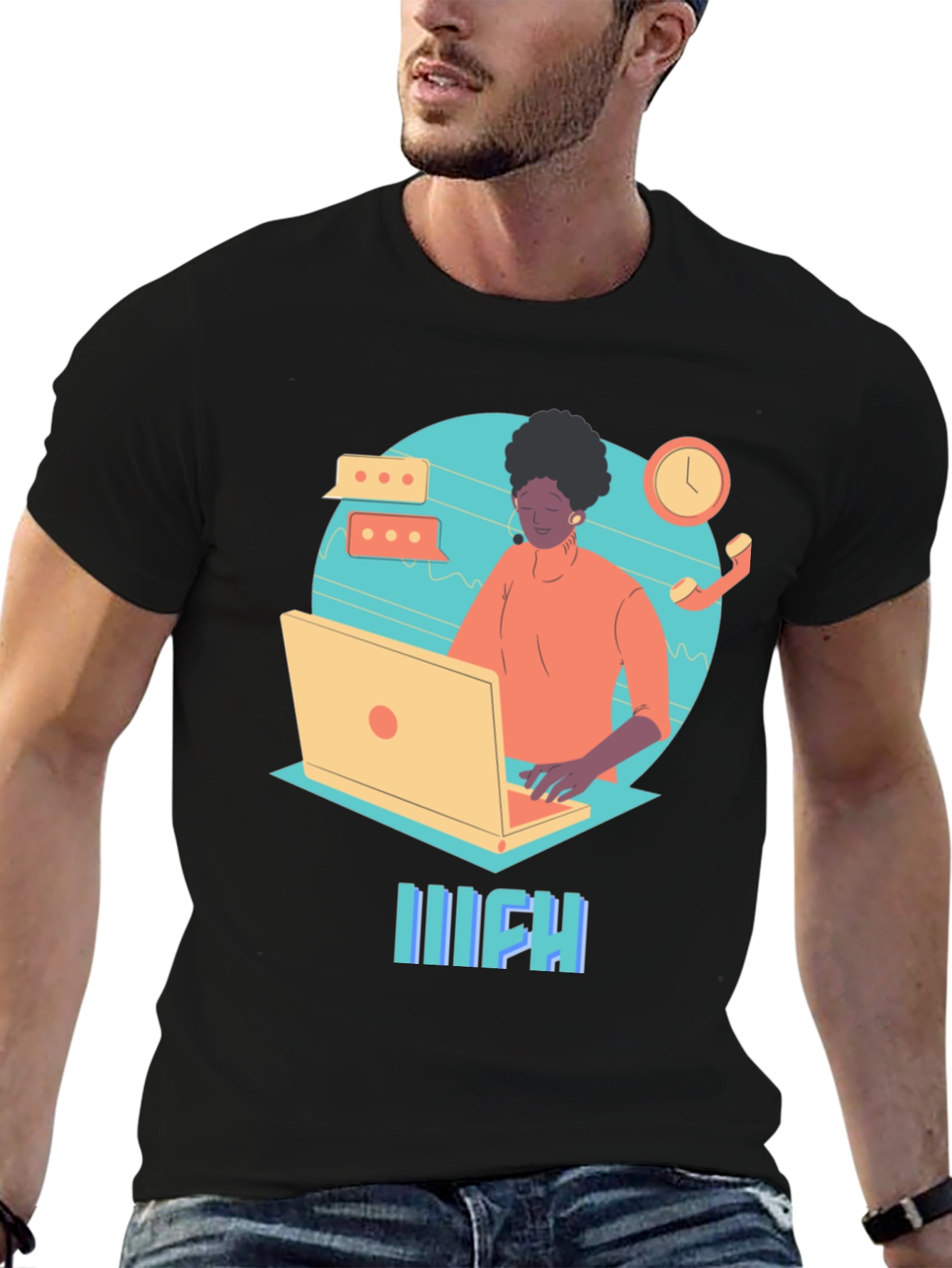 Work From Home Graphic Tee - Black