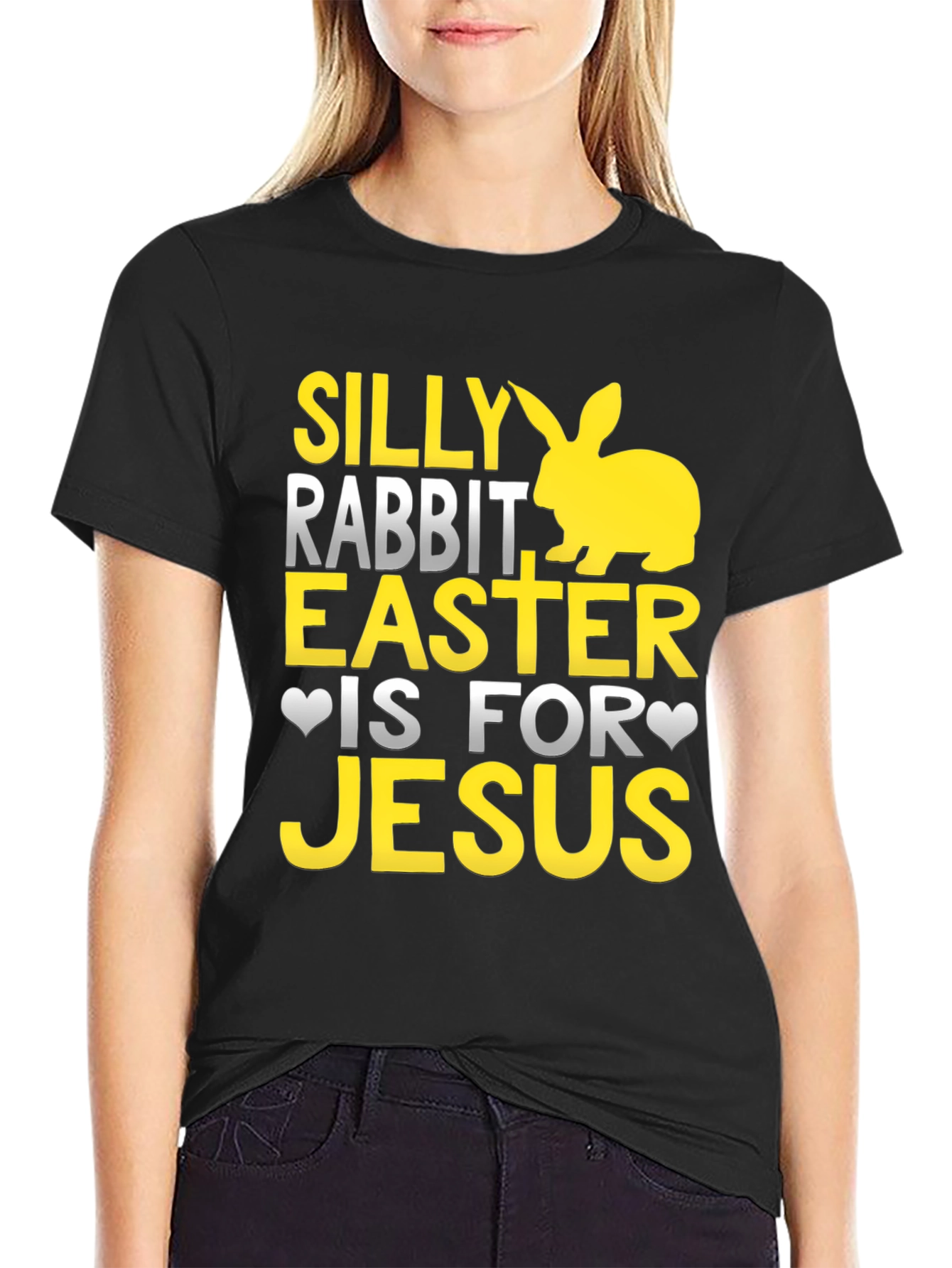 Silly Rabbit Easter Jesus Black T-Shirt