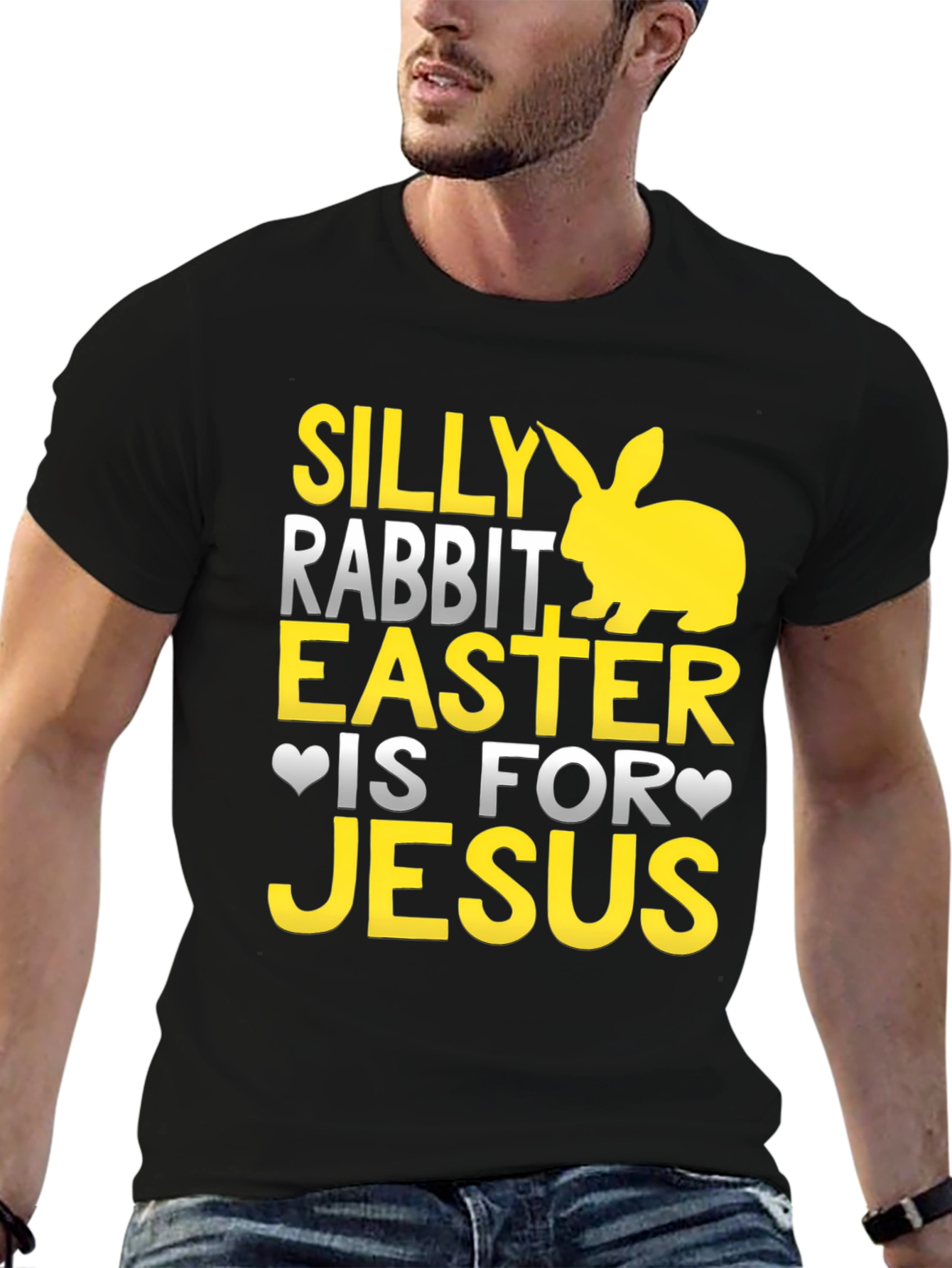 Silly Rabbit Easter Jesus Black T-Shirt