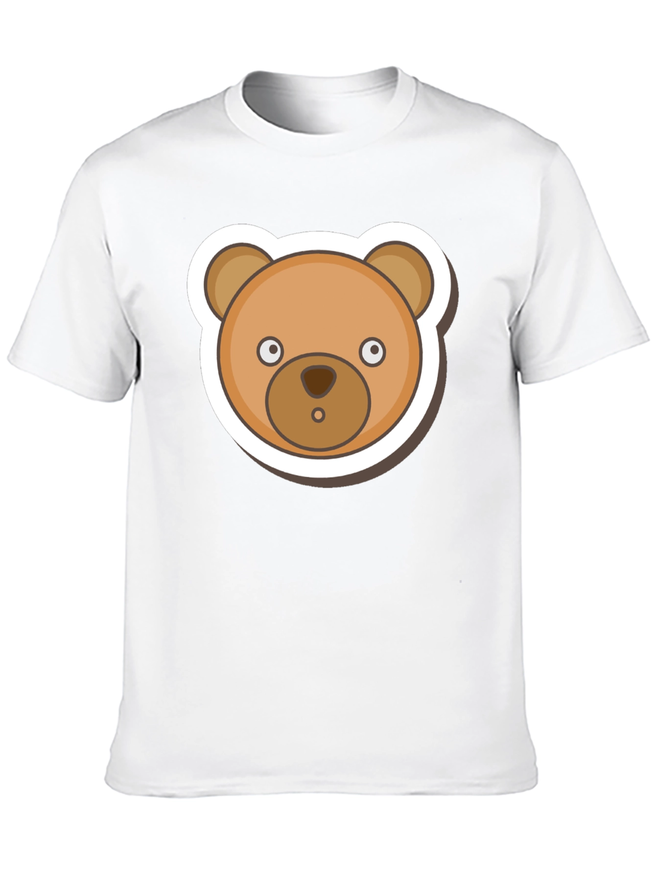 Cute Teddy Bear Graphic Tee - Mens Black T-Shirt