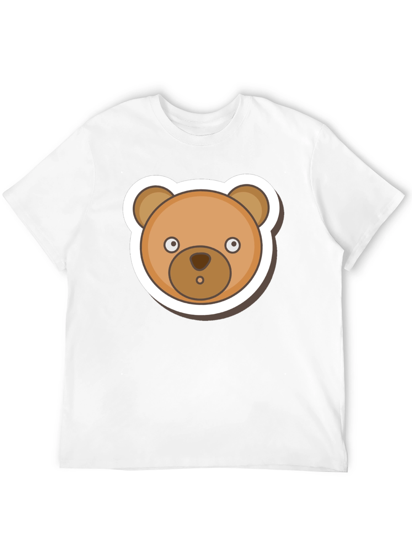 Cute Teddy Bear Graphic Tee - Mens Black T-Shirt
