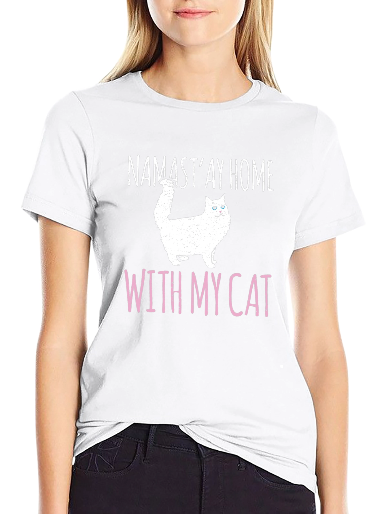 Namastay Home With My Cat T-Shirt
