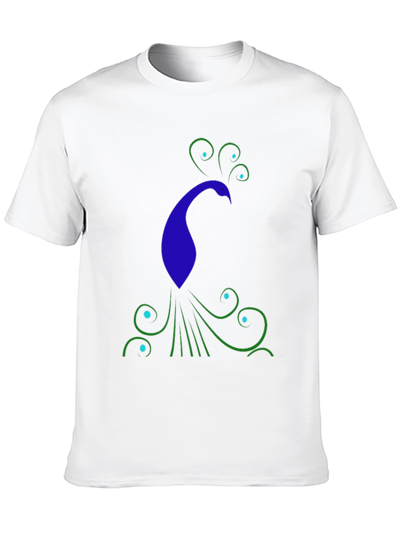 Stylish Peacock Graphic Print Black T-Shirt