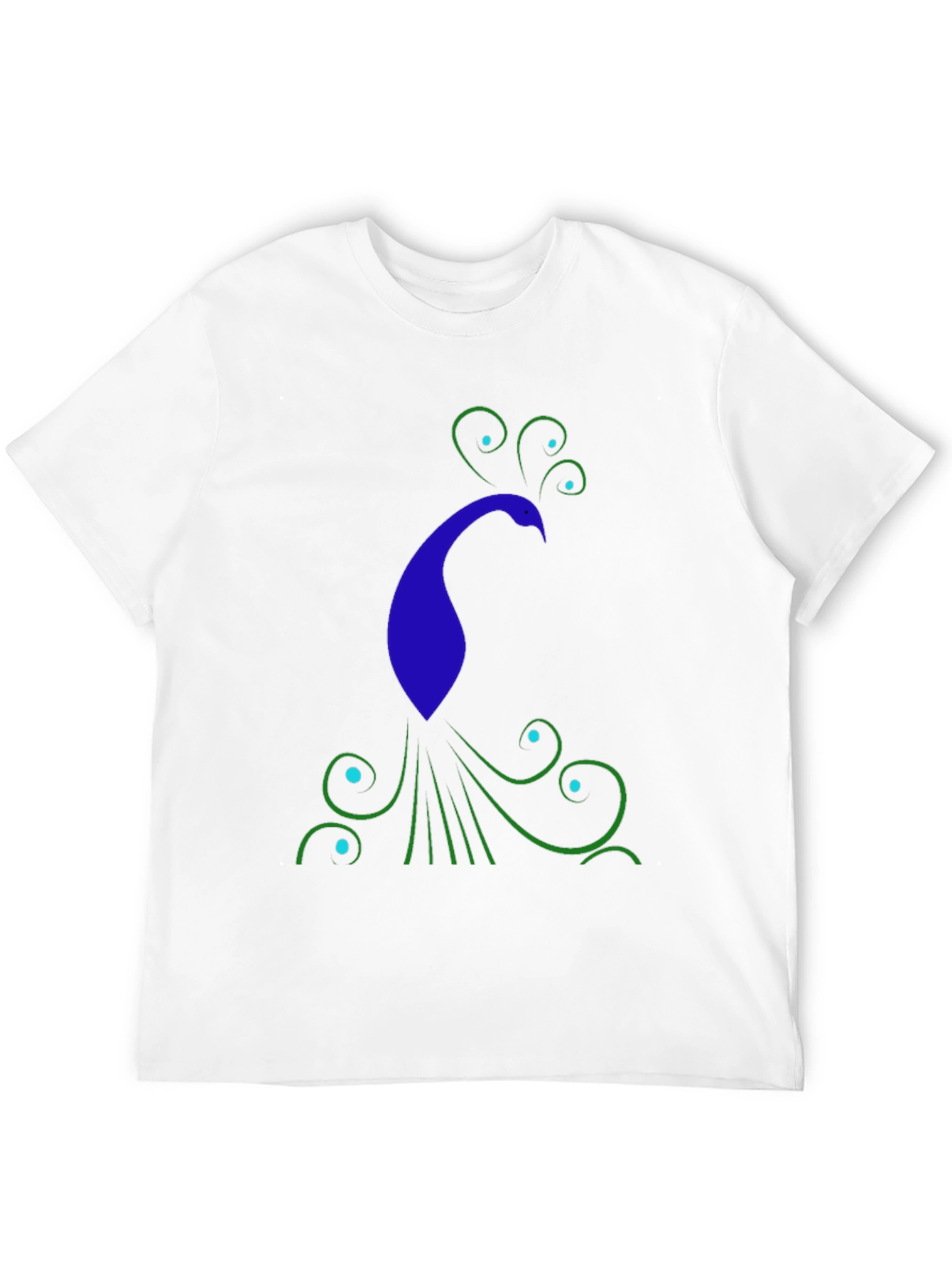 Stylish Peacock Graphic Print Black T-Shirt