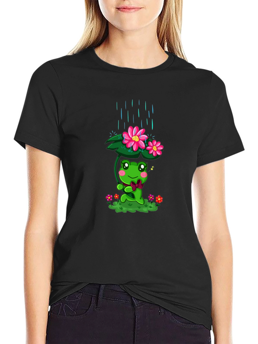 Cute Frog in Rain T-Shirt