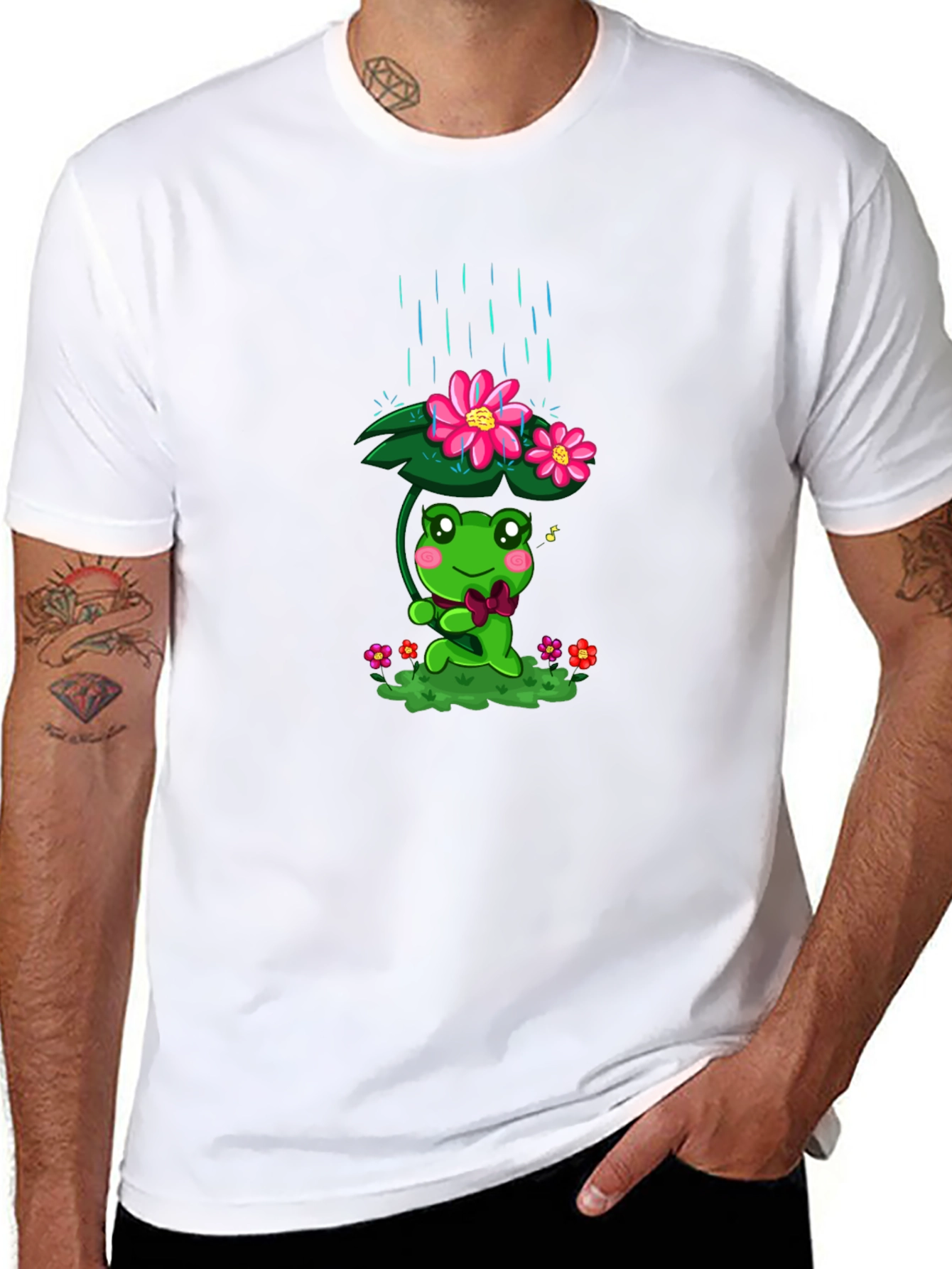 Cute Frog in Rain T-Shirt