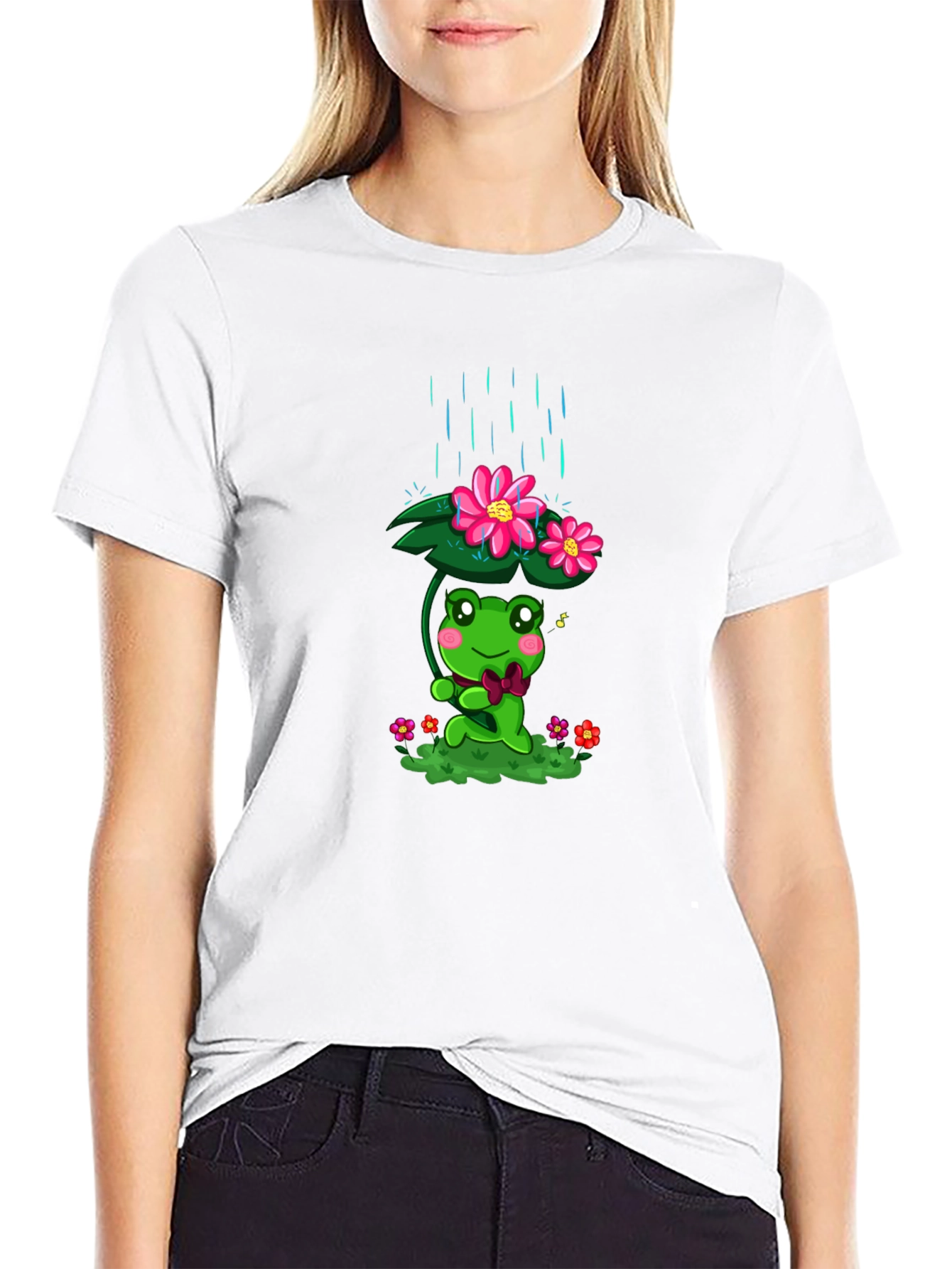 Cute Frog in Rain T-Shirt