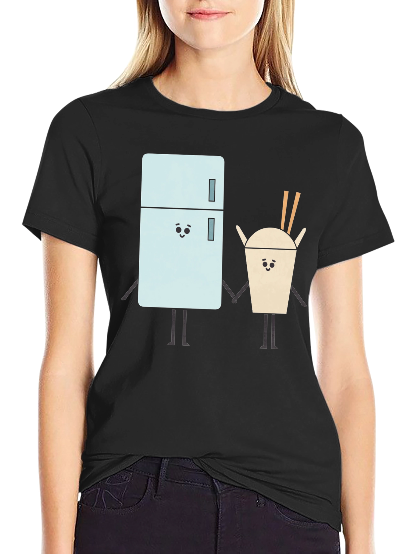 Cute Foodie Black T-Shirt