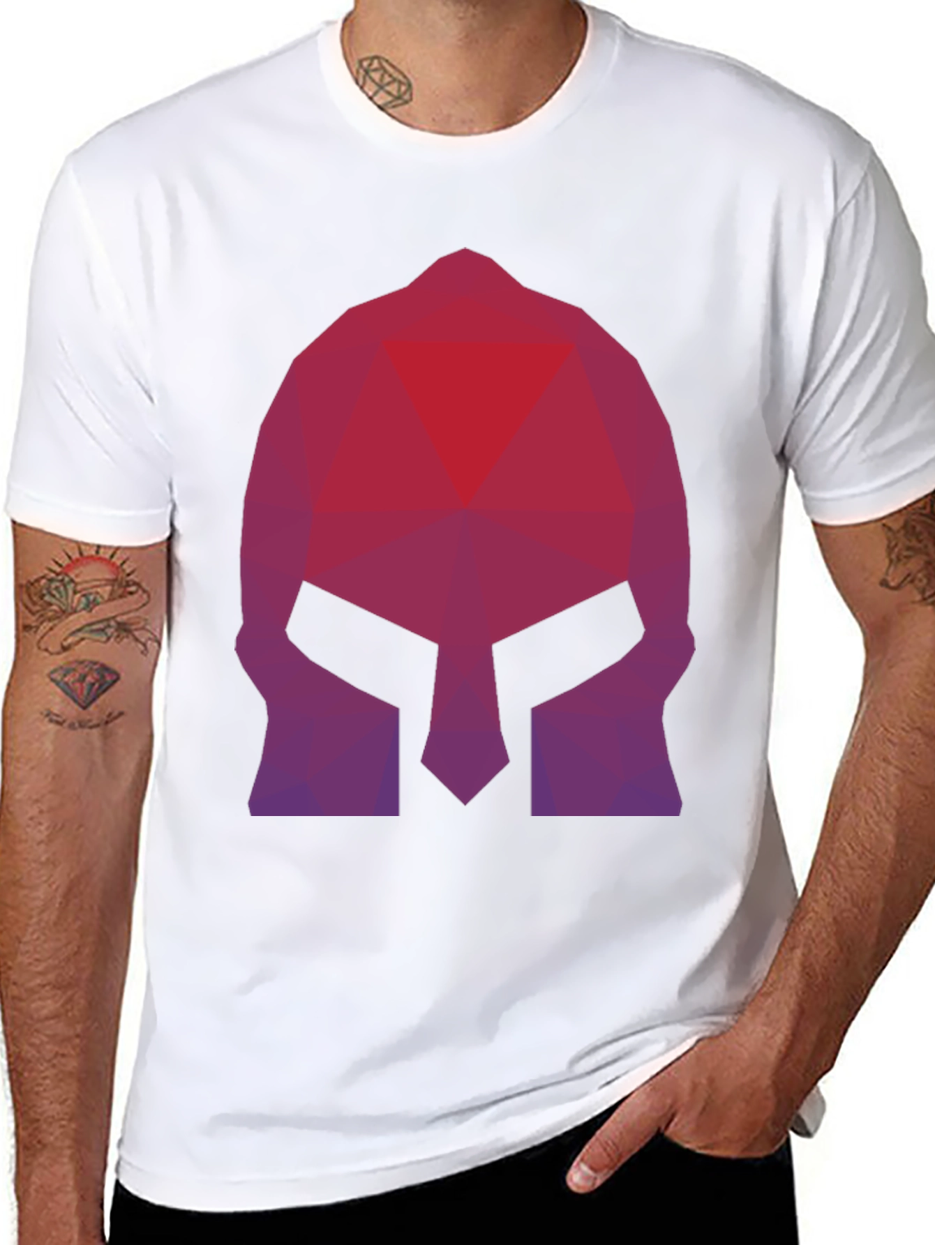 Geometric Spartan Helmet Graphic Tee
