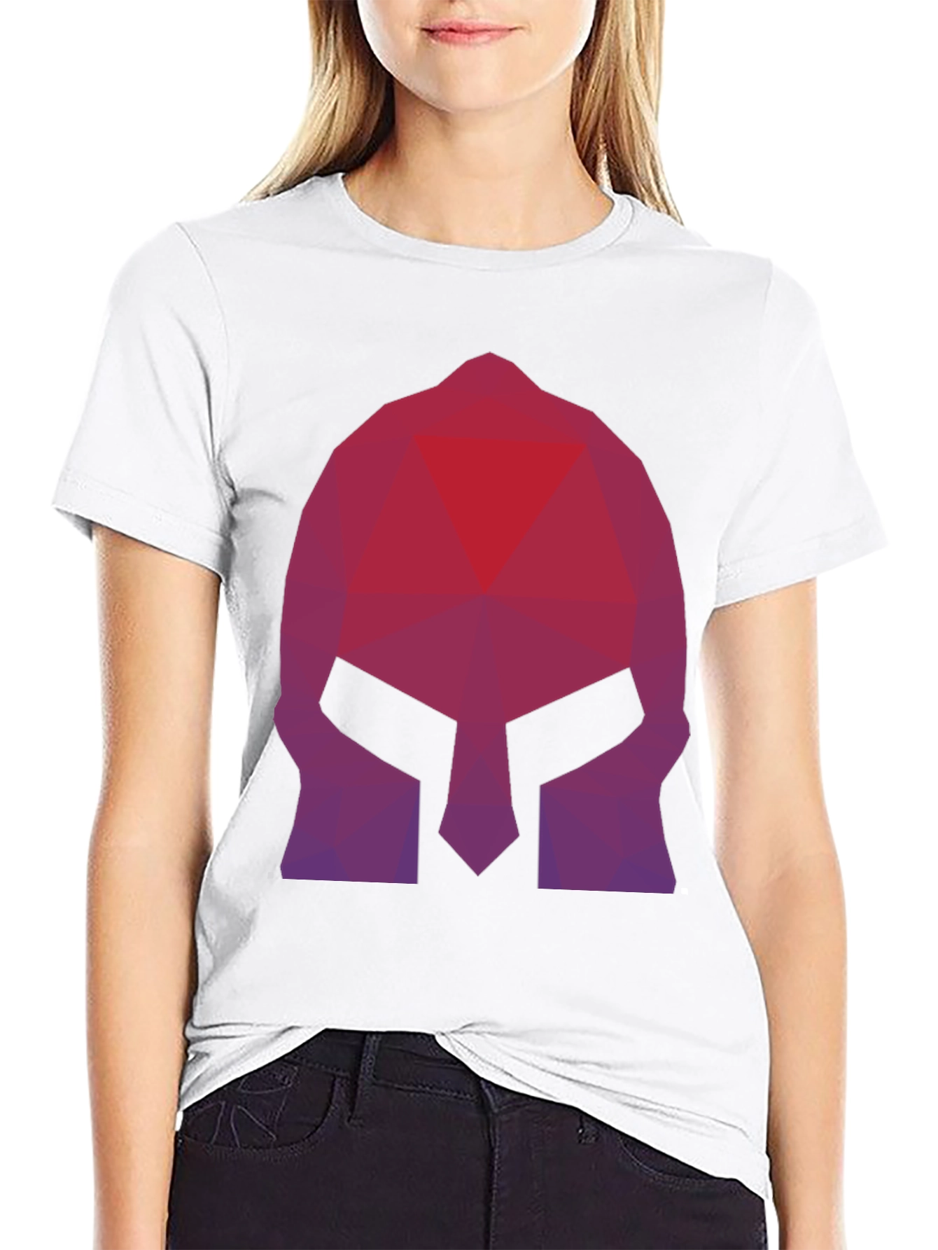Geometric Spartan Helmet Graphic Tee