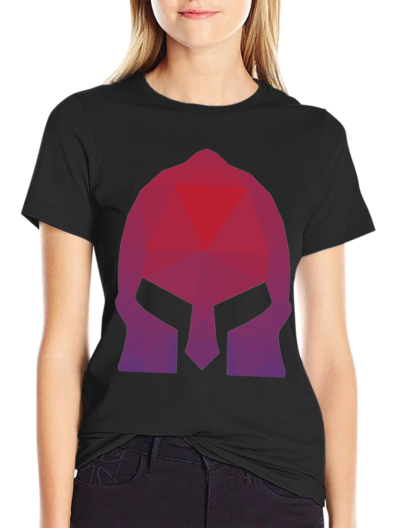 Geometric Spartan Helmet Graphic Tee