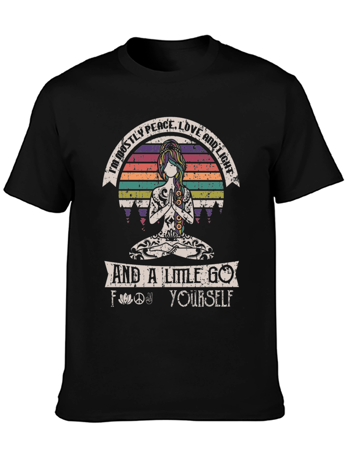 Peace Love and Light Graphic T-Shirt - Hippie Yoga