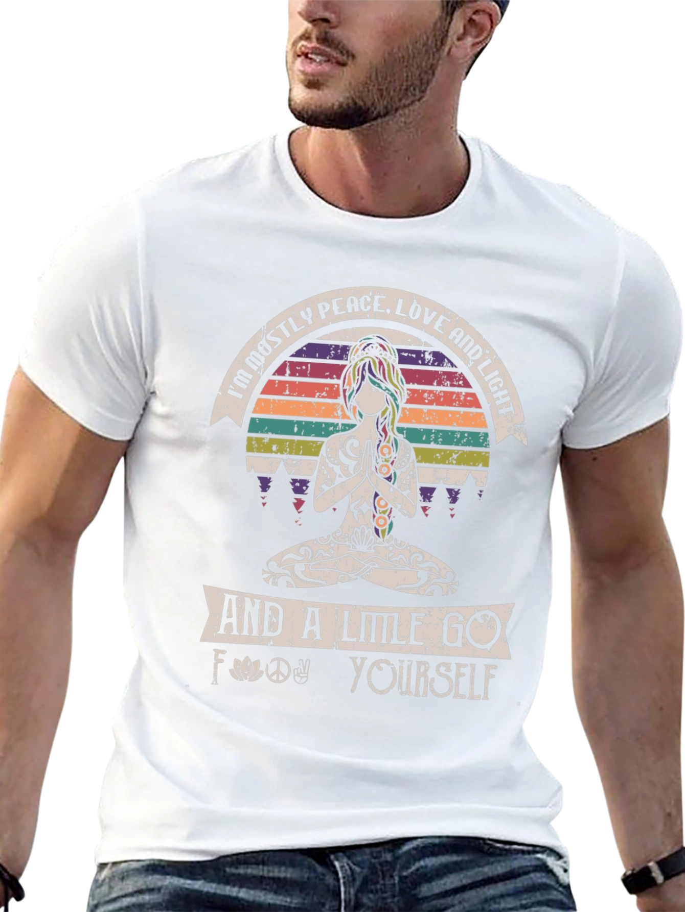 Peace Love and Light Graphic T-Shirt - Hippie Yoga