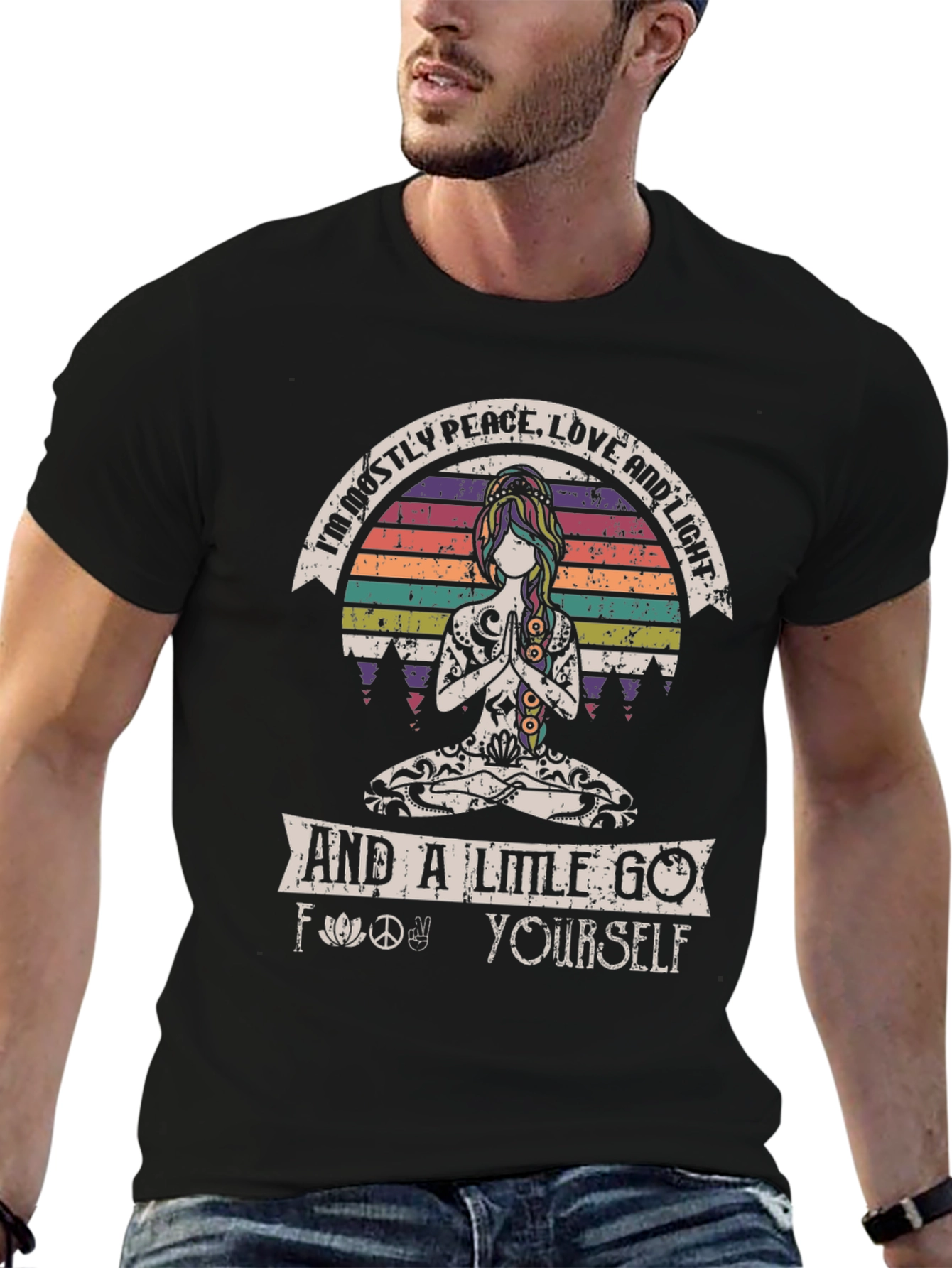 Peace Love and Light Graphic T-Shirt - Hippie Yoga