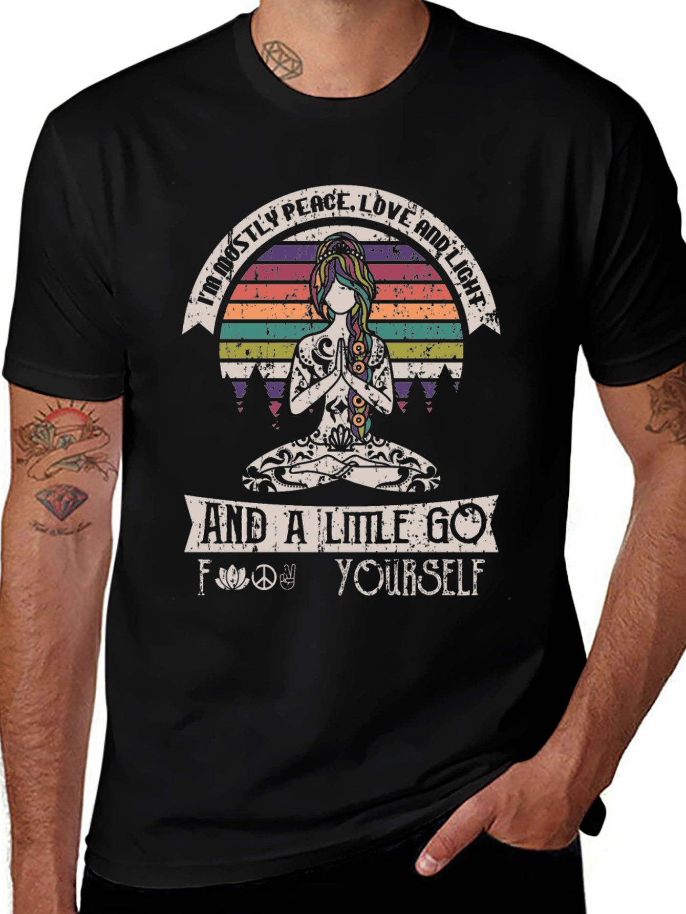 Peace Love and Light Graphic T-Shirt - Hippie Yoga