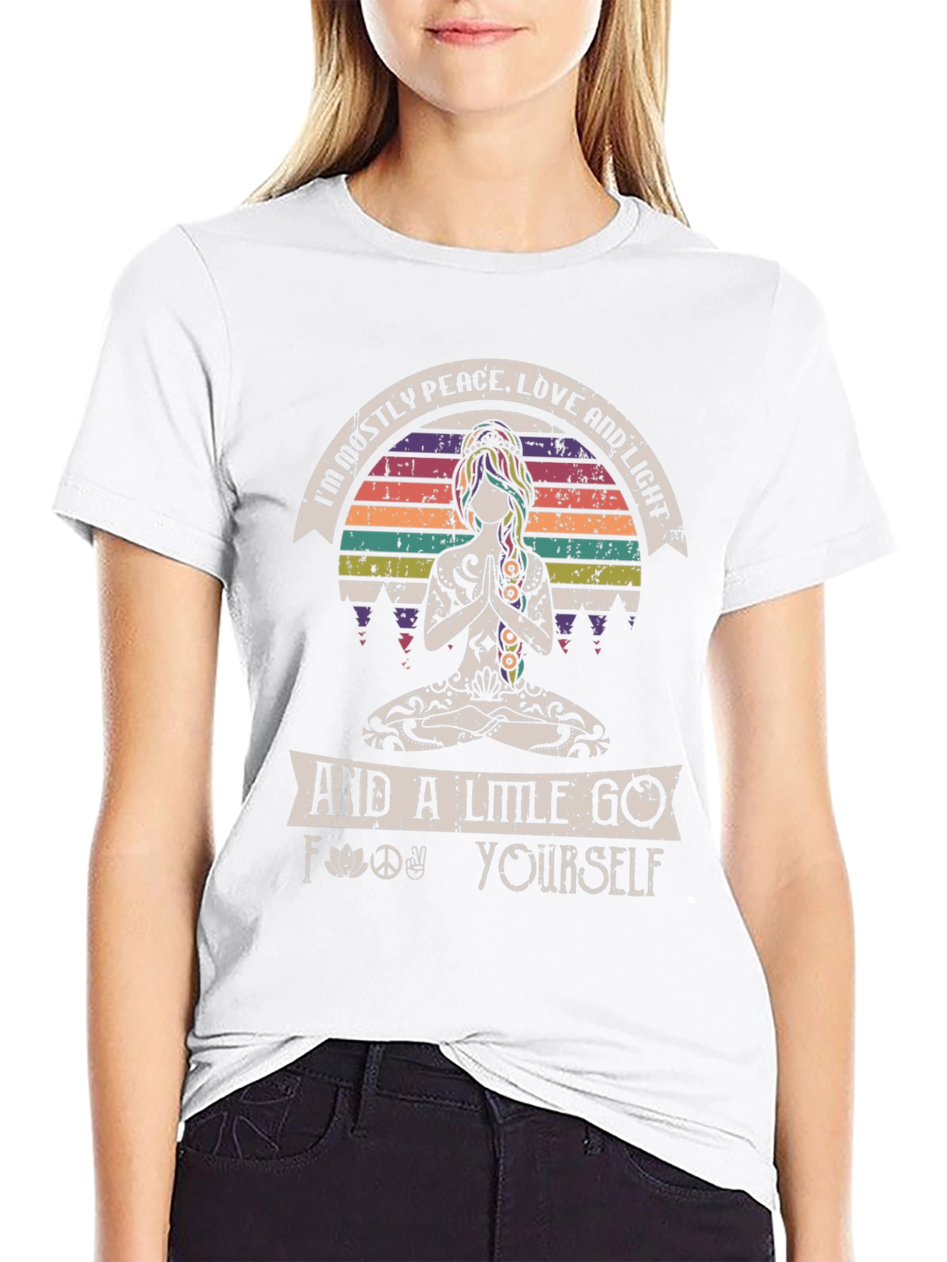 Peace Love and Light Graphic T-Shirt - Hippie Yoga
