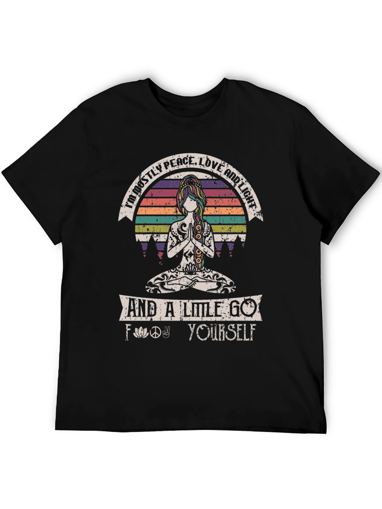 Peace Love and Light Graphic T-Shirt - Hippie Yoga