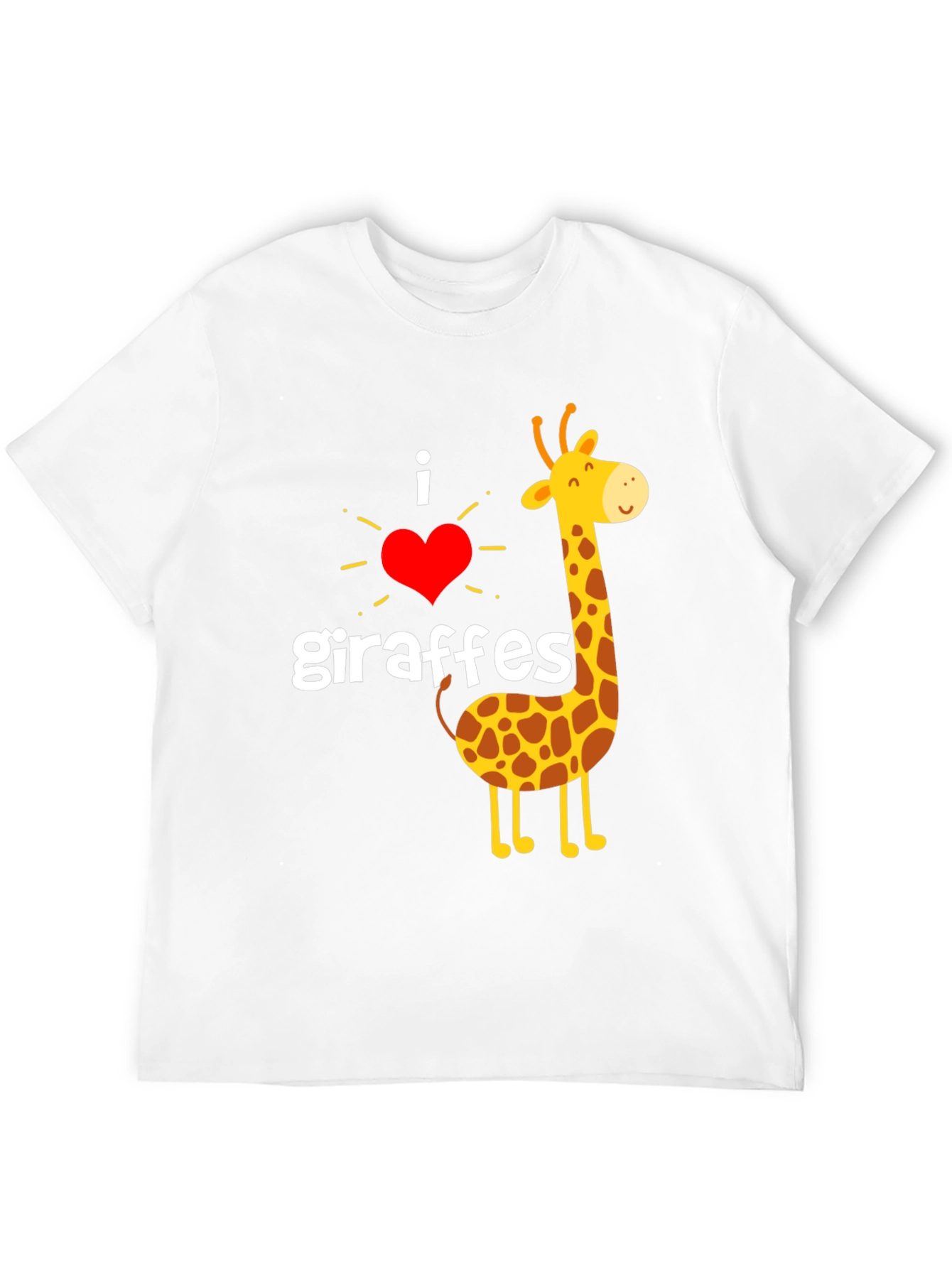 I Love Giraffes T-Shirt - Black Cotton Graphic Tee
