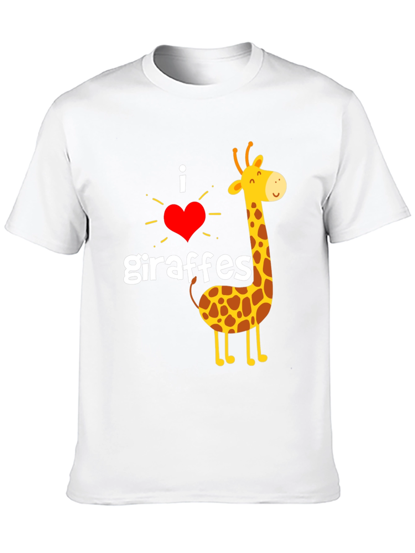 I Love Giraffes T-Shirt - Black Cotton Graphic Tee