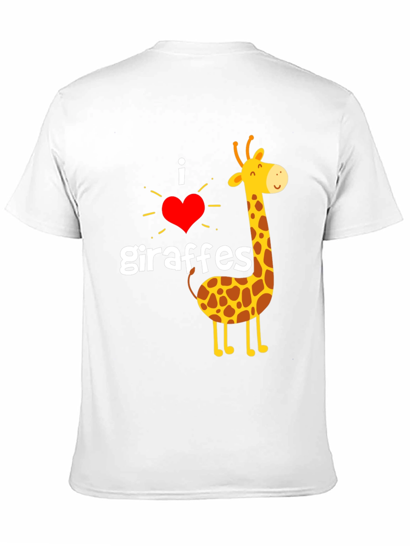I Love Giraffes T-Shirt - Black Cotton Graphic Tee