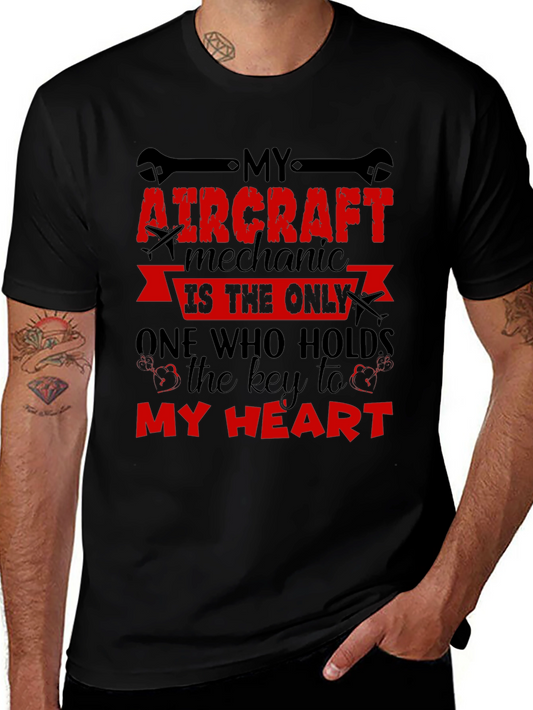 Aircraft Mechanic Heart T-Shirt - Aviation Gift