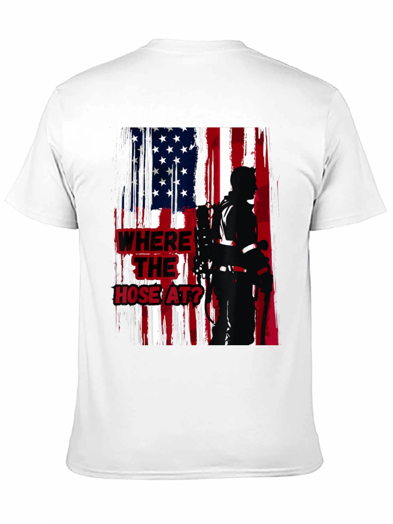 Firefighter American Flag T-Shirt - Wheres the Hose?